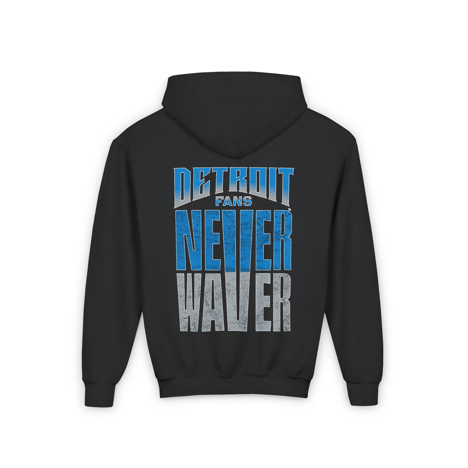 Detroit Fans Never Waver Youth Heavy Blend Hooded Sweatshirt - Never Waver