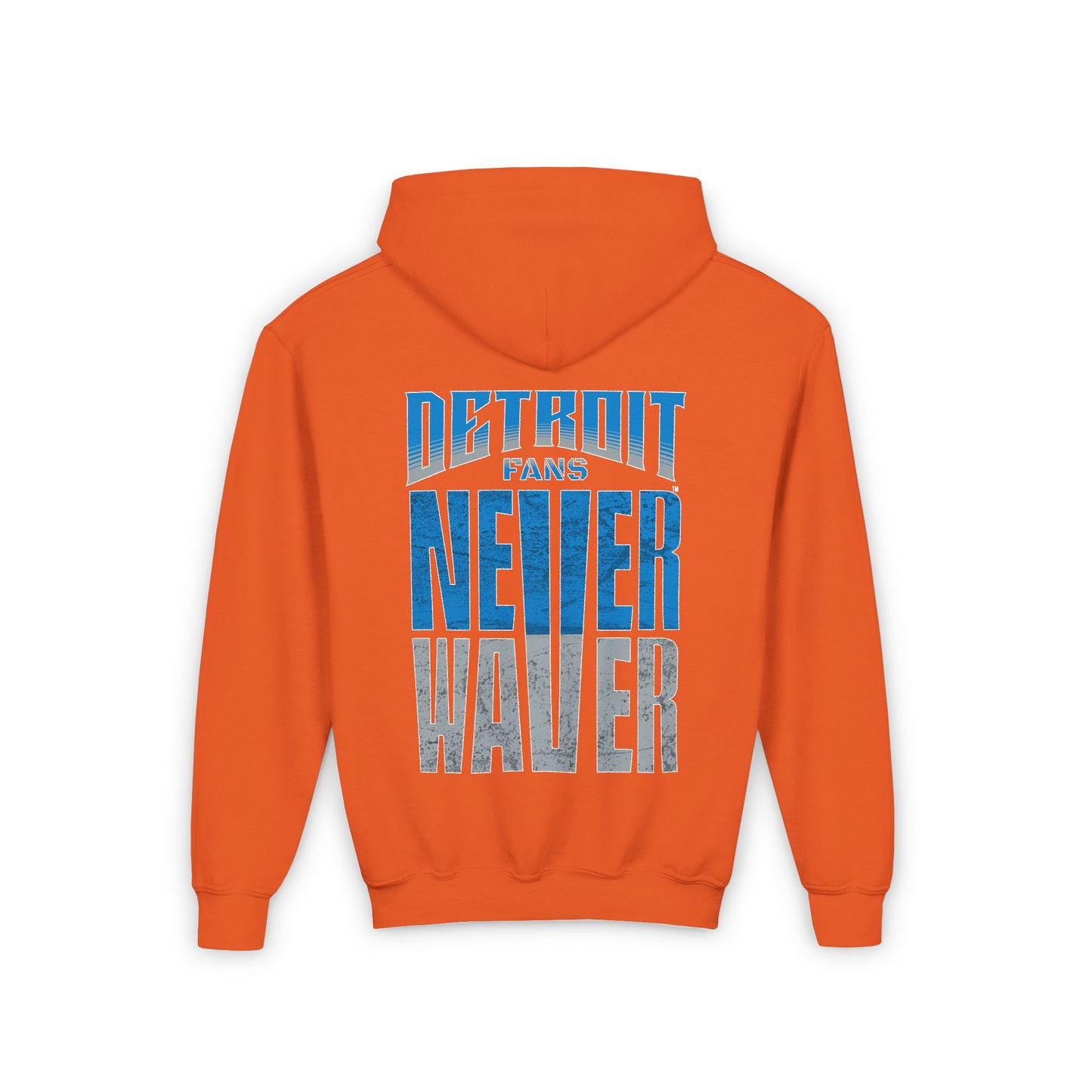 Detroit Fans Never Waver Youth Heavy Blend Hooded Sweatshirt - Never Waver