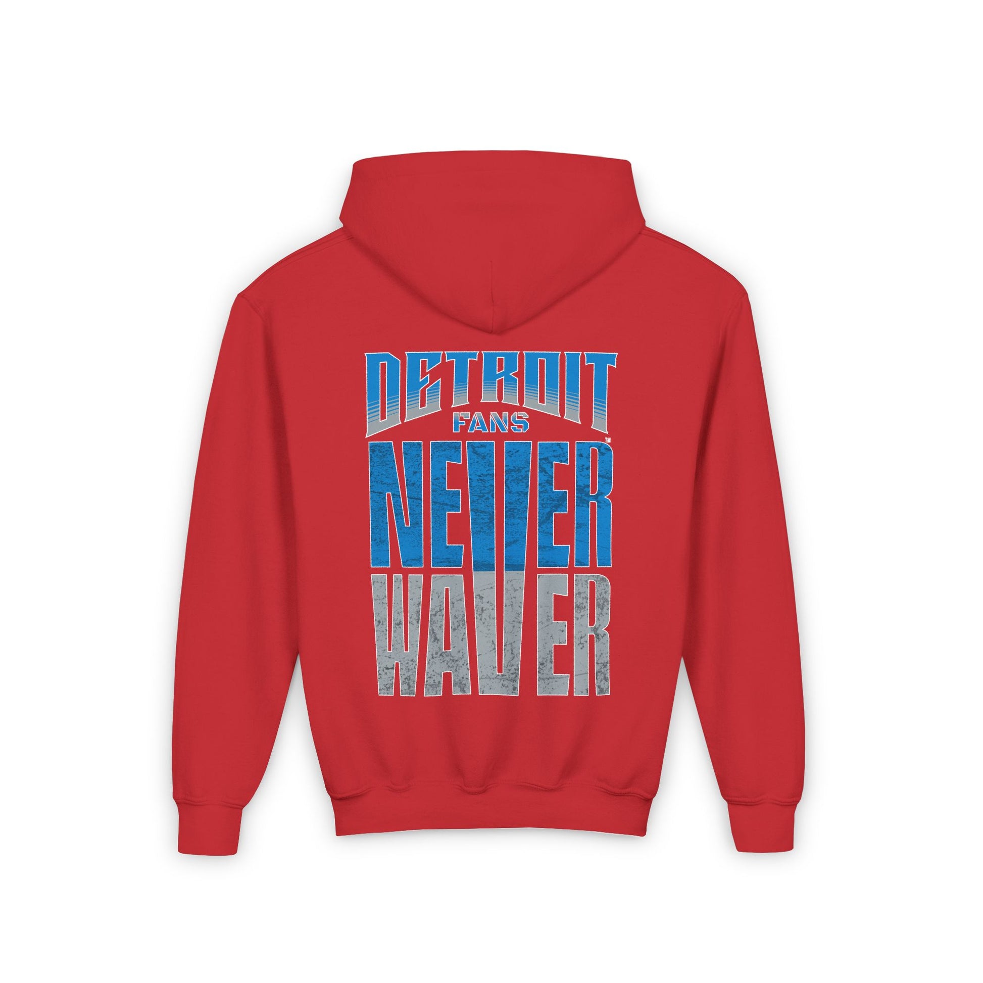 Detroit Fans Never Waver Youth Heavy Blend Hooded Sweatshirt - Never Waver