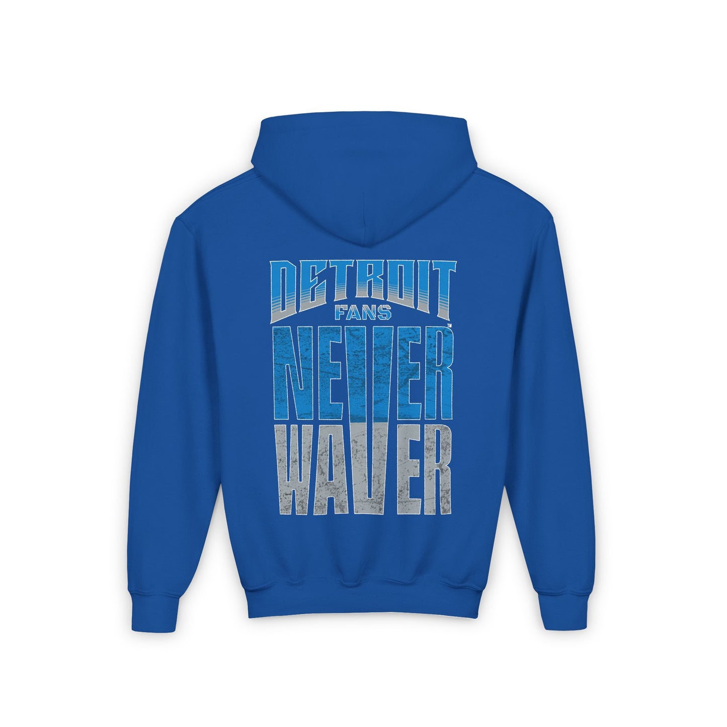 Detroit Fans Never Waver Youth Heavy Blend Hooded Sweatshirt - Never Waver