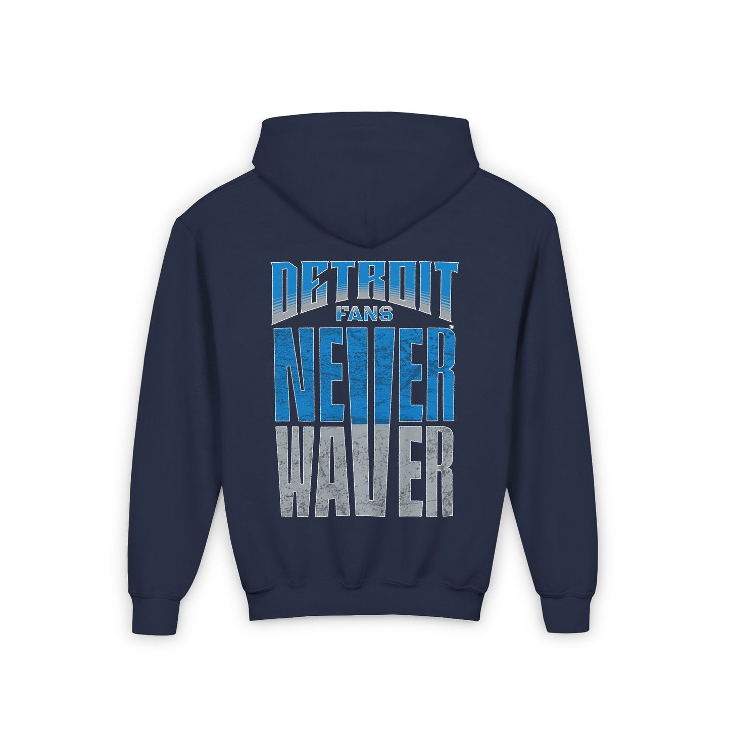 Detroit Fans Never Waver Youth Heavy Blend Hooded Sweatshirt - Never Waver