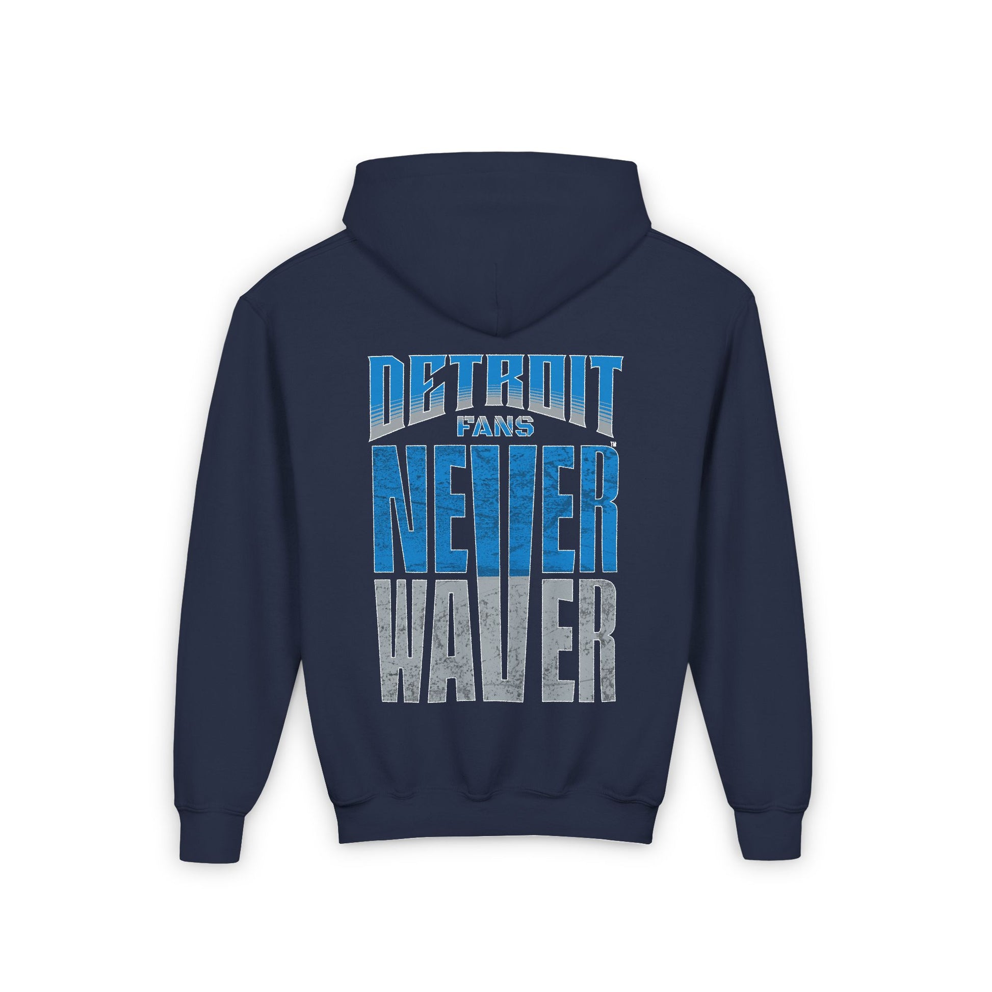 Detroit Fans Never Waver Youth Heavy Blend Hooded Sweatshirt - Never Waver
