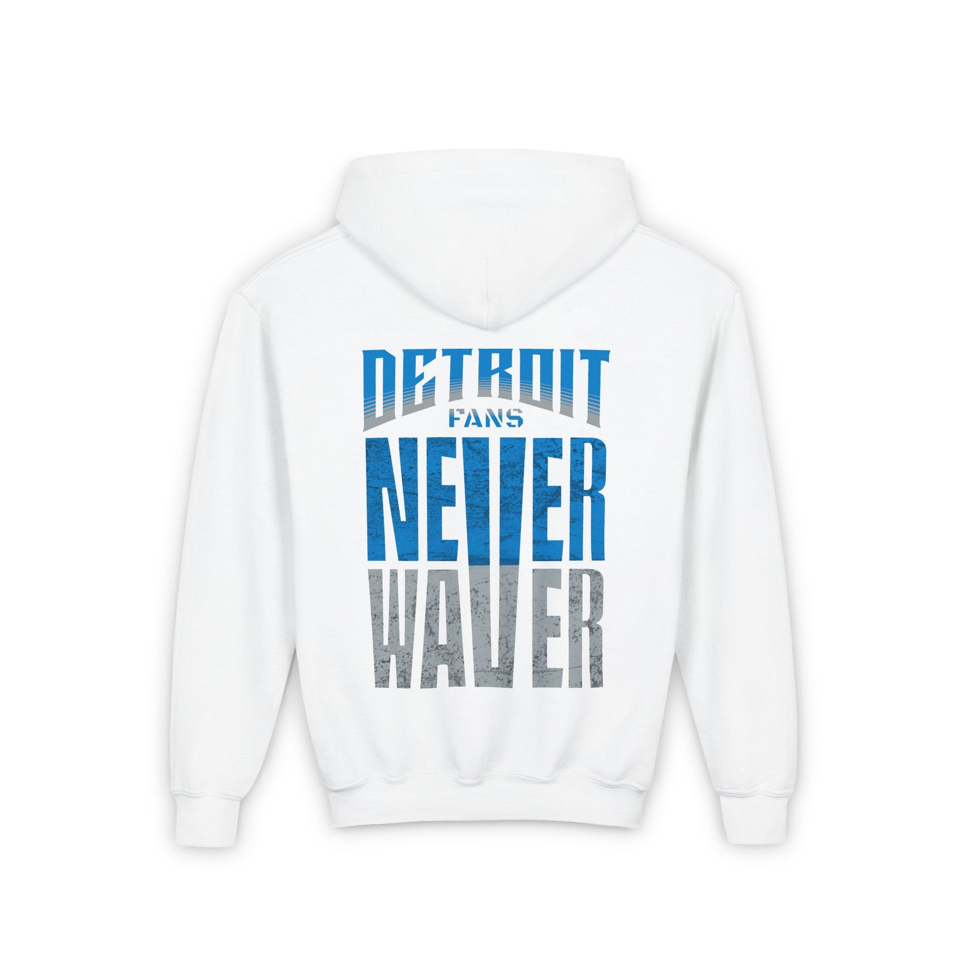 Detroit Fans Never Waver Youth Heavy Blend Hooded Sweatshirt - Never Waver