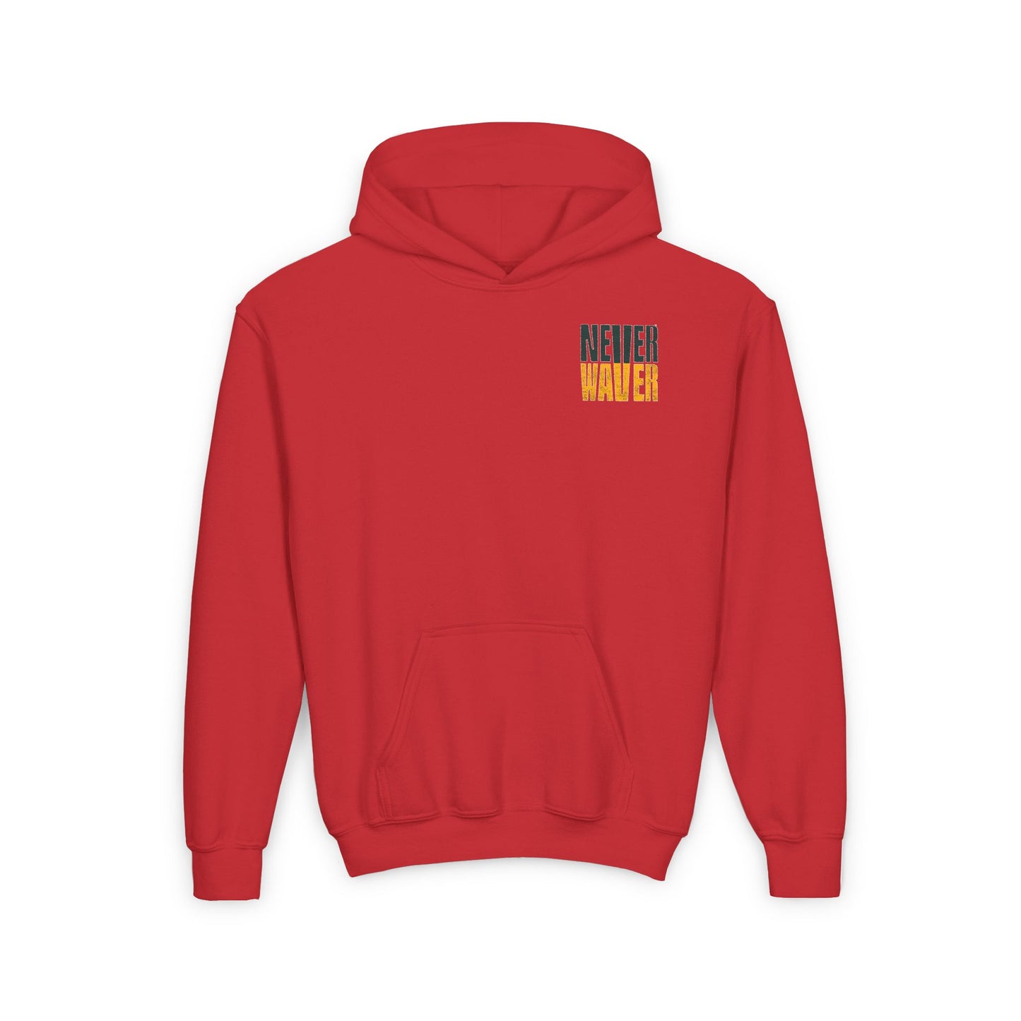 Green Bay Fans Never Waver Youth Heavy Blend Hooded Sweatshirt - Never Waver
