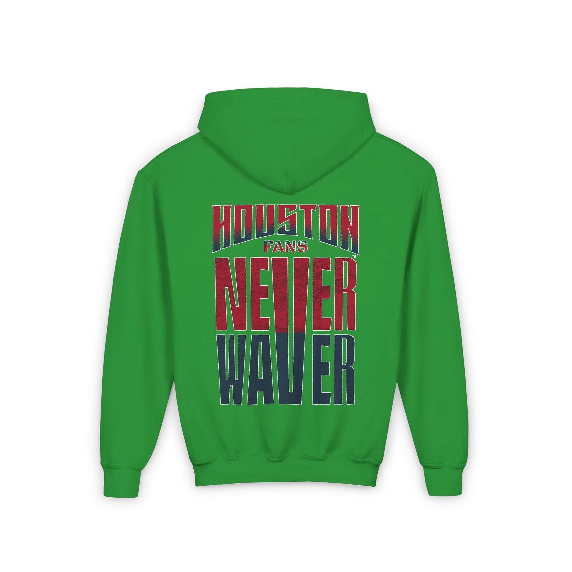 Houston Fans Never Waver Youth Heavy Blend Hooded Sweatshirt - Never Waver