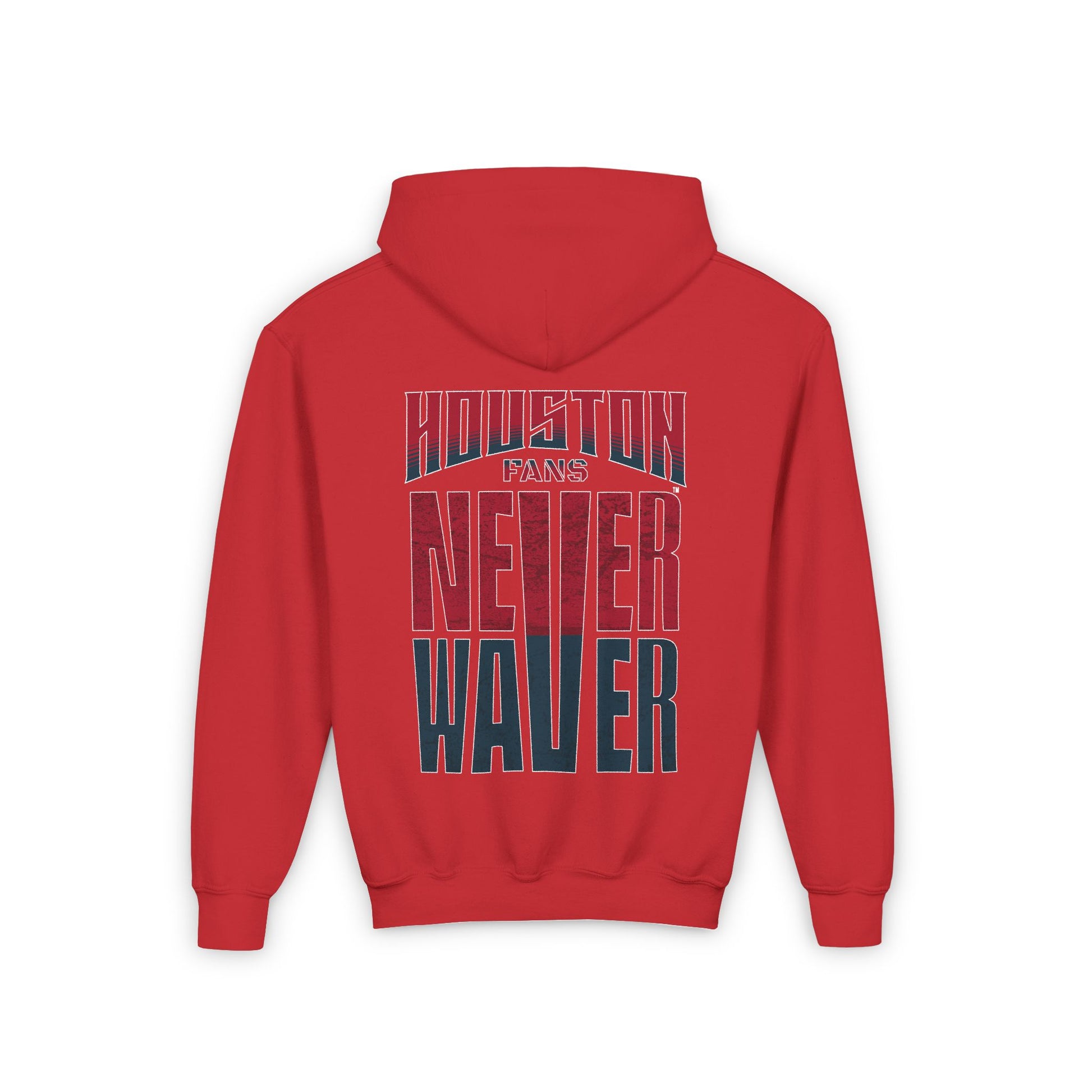 Houston Fans Never Waver Youth Heavy Blend Hooded Sweatshirt - Never Waver