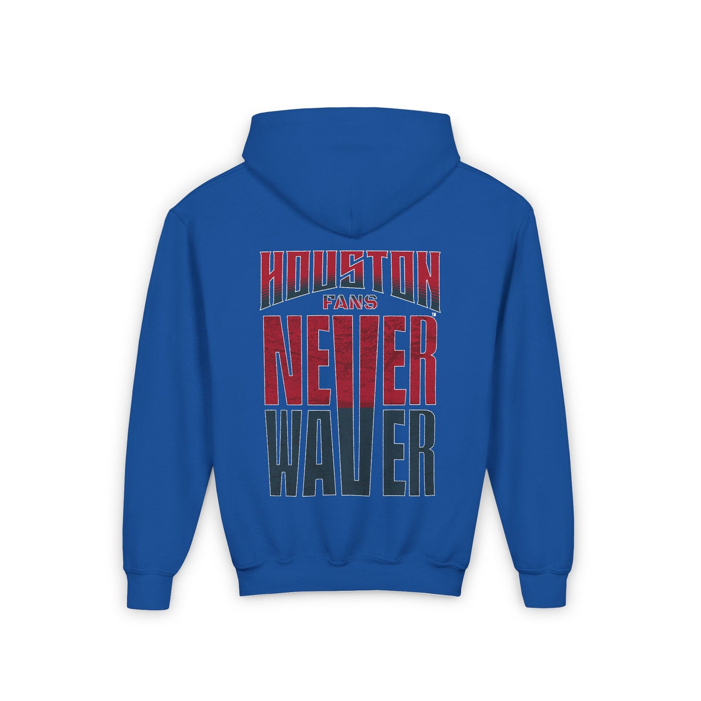 Houston Fans Never Waver Youth Heavy Blend Hooded Sweatshirt - Never Waver