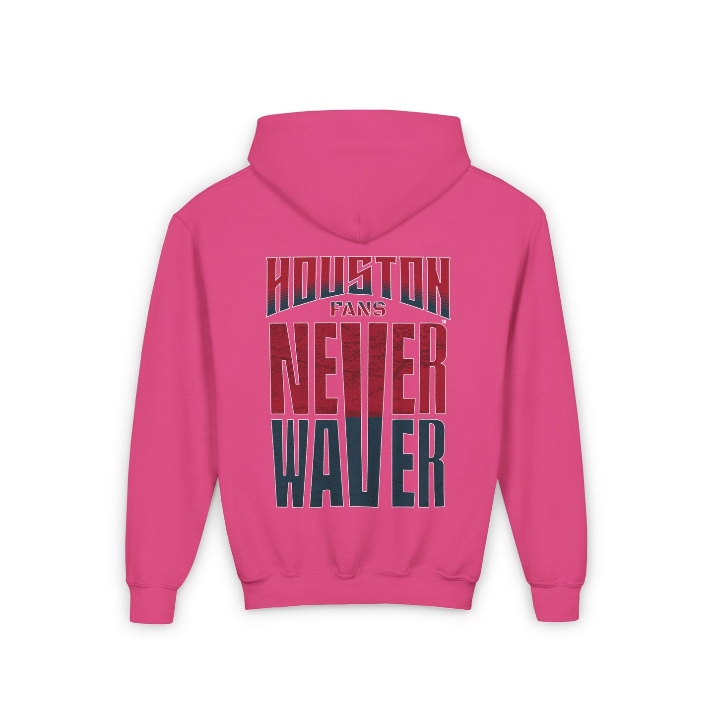 Houston Fans Never Waver Youth Heavy Blend Hooded Sweatshirt - Never Waver