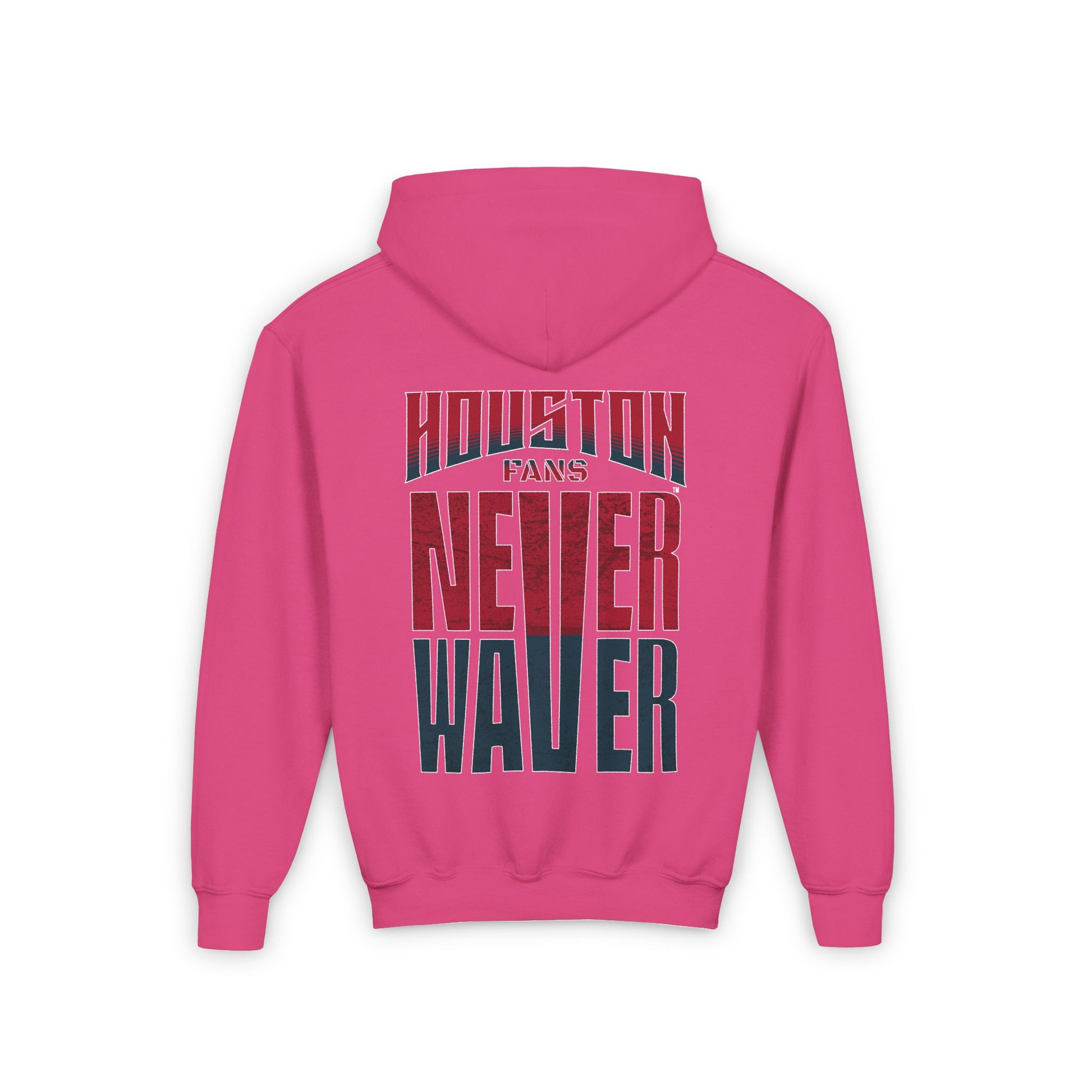Houston Fans Never Waver Youth Heavy Blend Hooded Sweatshirt - Never Waver