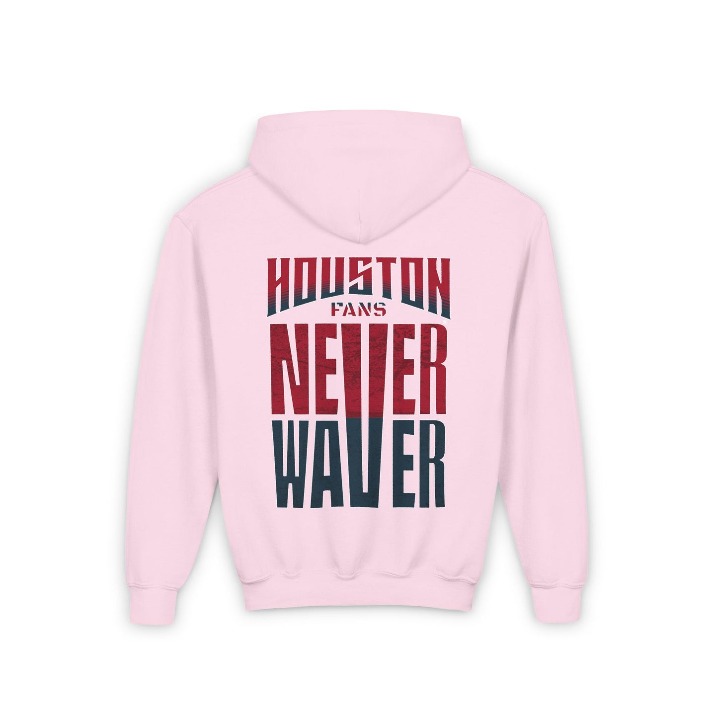 Houston Fans Never Waver Youth Heavy Blend Hooded Sweatshirt - Never Waver
