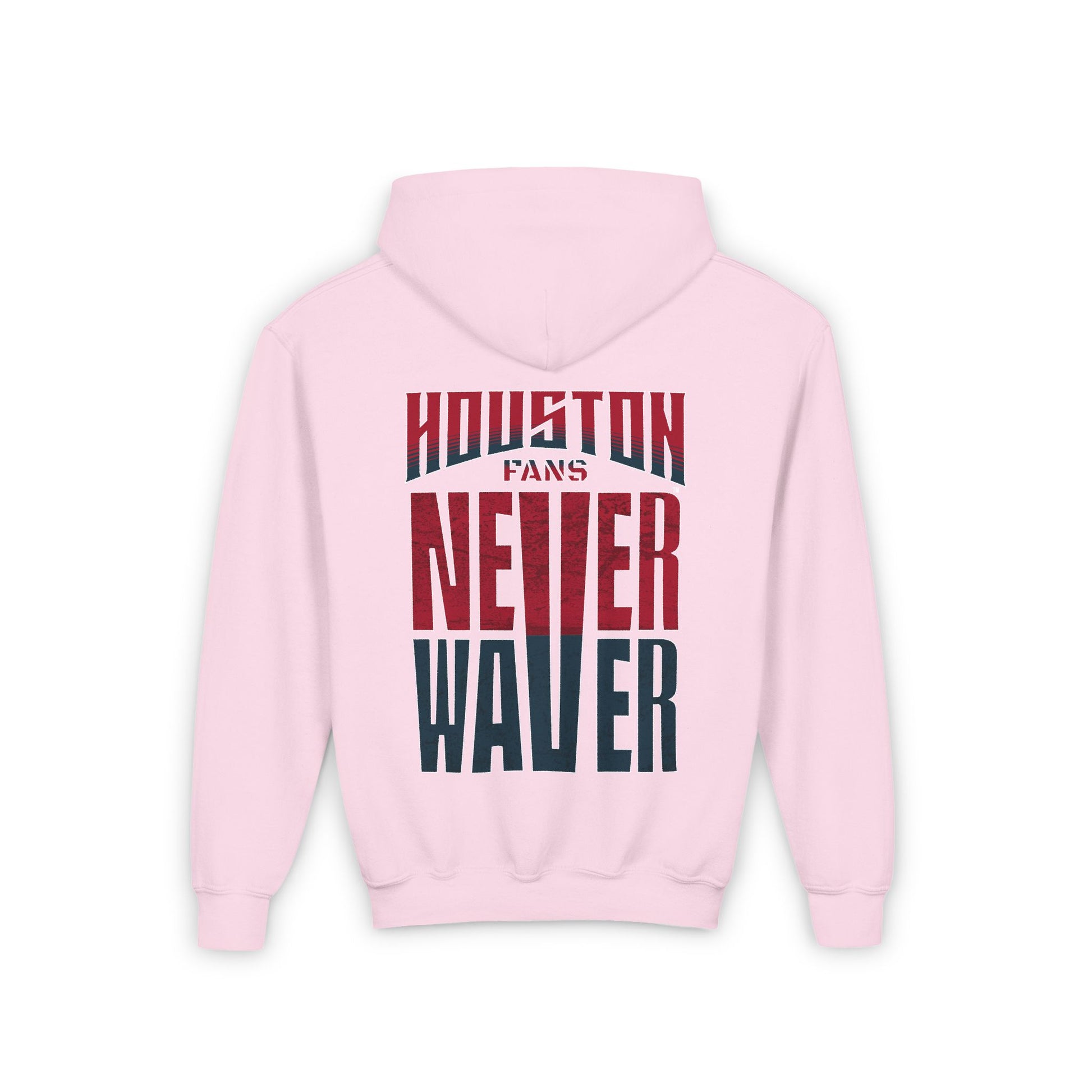 Houston Fans Never Waver Youth Heavy Blend Hooded Sweatshirt - Never Waver