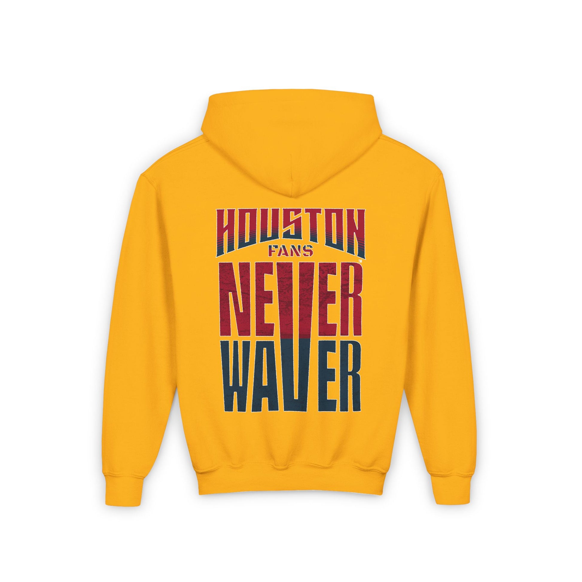Houston Fans Never Waver Youth Heavy Blend Hooded Sweatshirt - Never Waver
