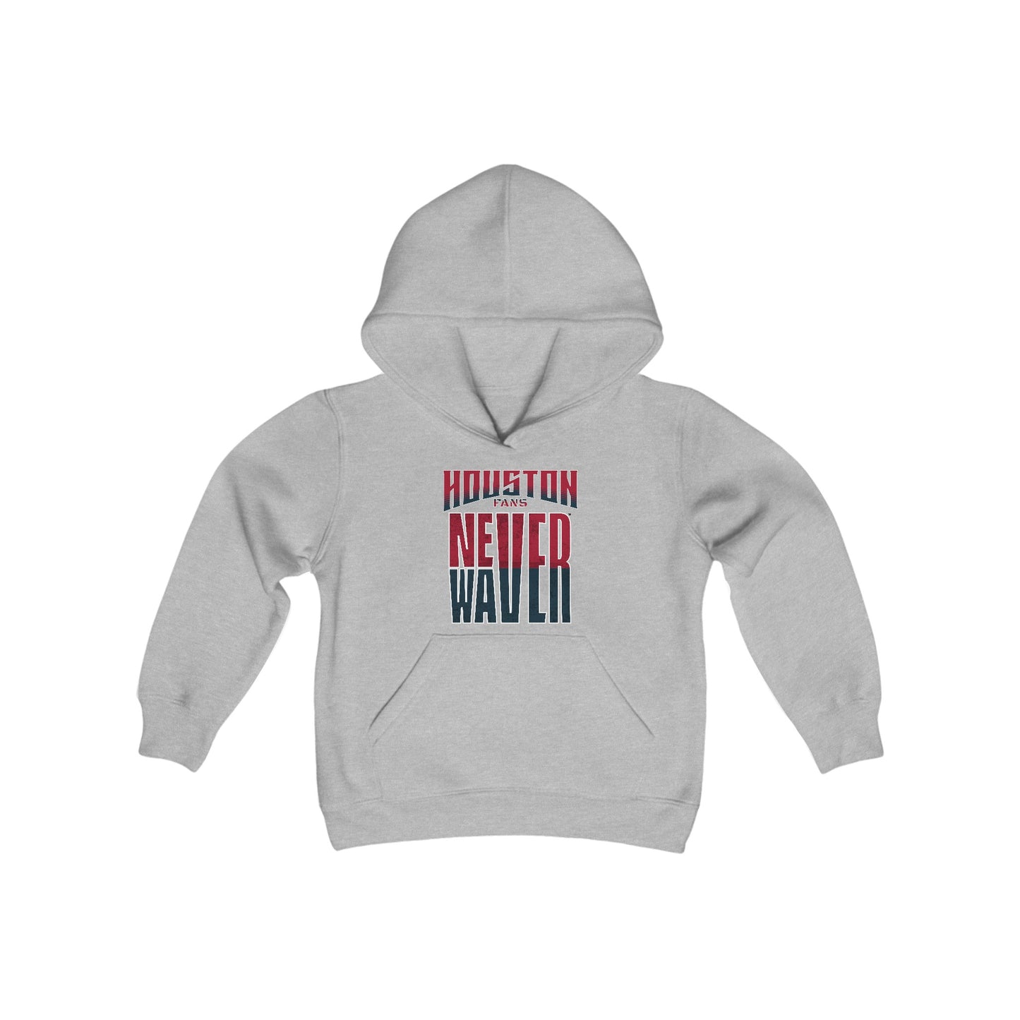 Huston Fans Never Waver Youth Heavy Blend Hooded Sweatshirt - Never Waver