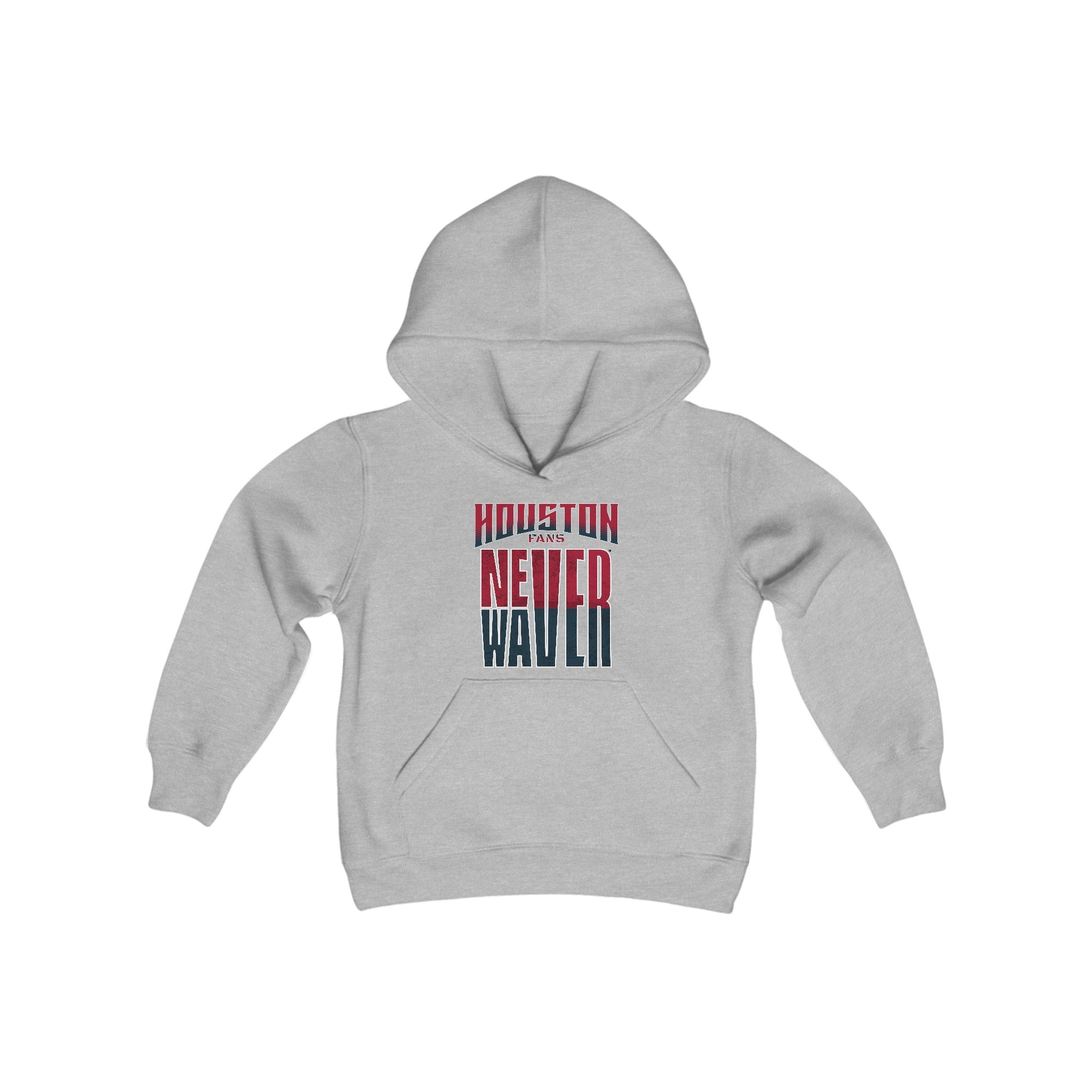 Huston Fans Never Waver Youth Heavy Blend Hooded Sweatshirt - Never Waver