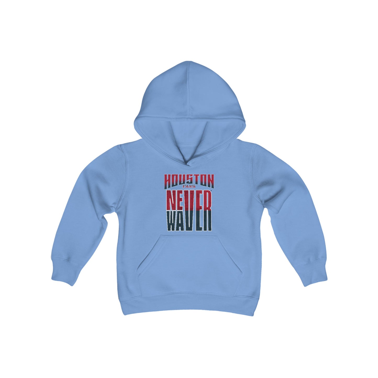Huston Fans Never Waver Youth Heavy Blend Hooded Sweatshirt - Never Waver