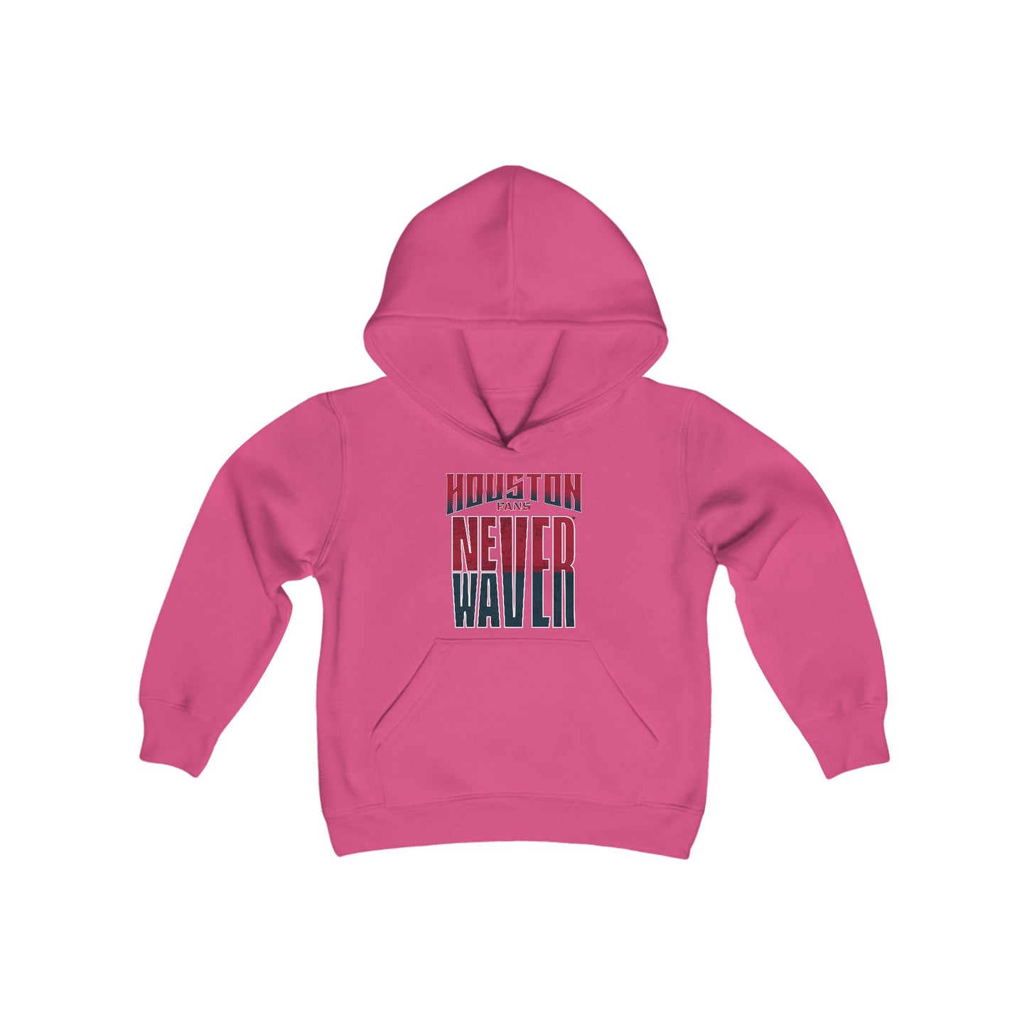 Huston Fans Never Waver Youth Heavy Blend Hooded Sweatshirt - Never Waver