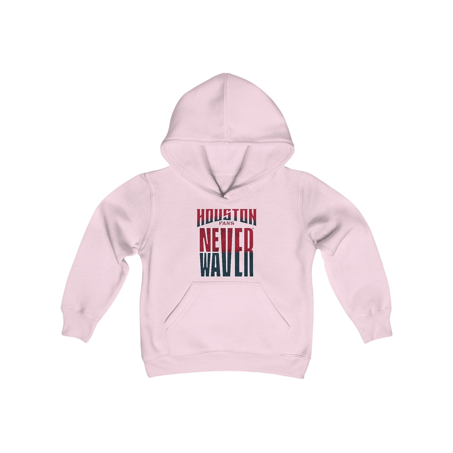 Huston Fans Never Waver Youth Heavy Blend Hooded Sweatshirt - Never Waver
