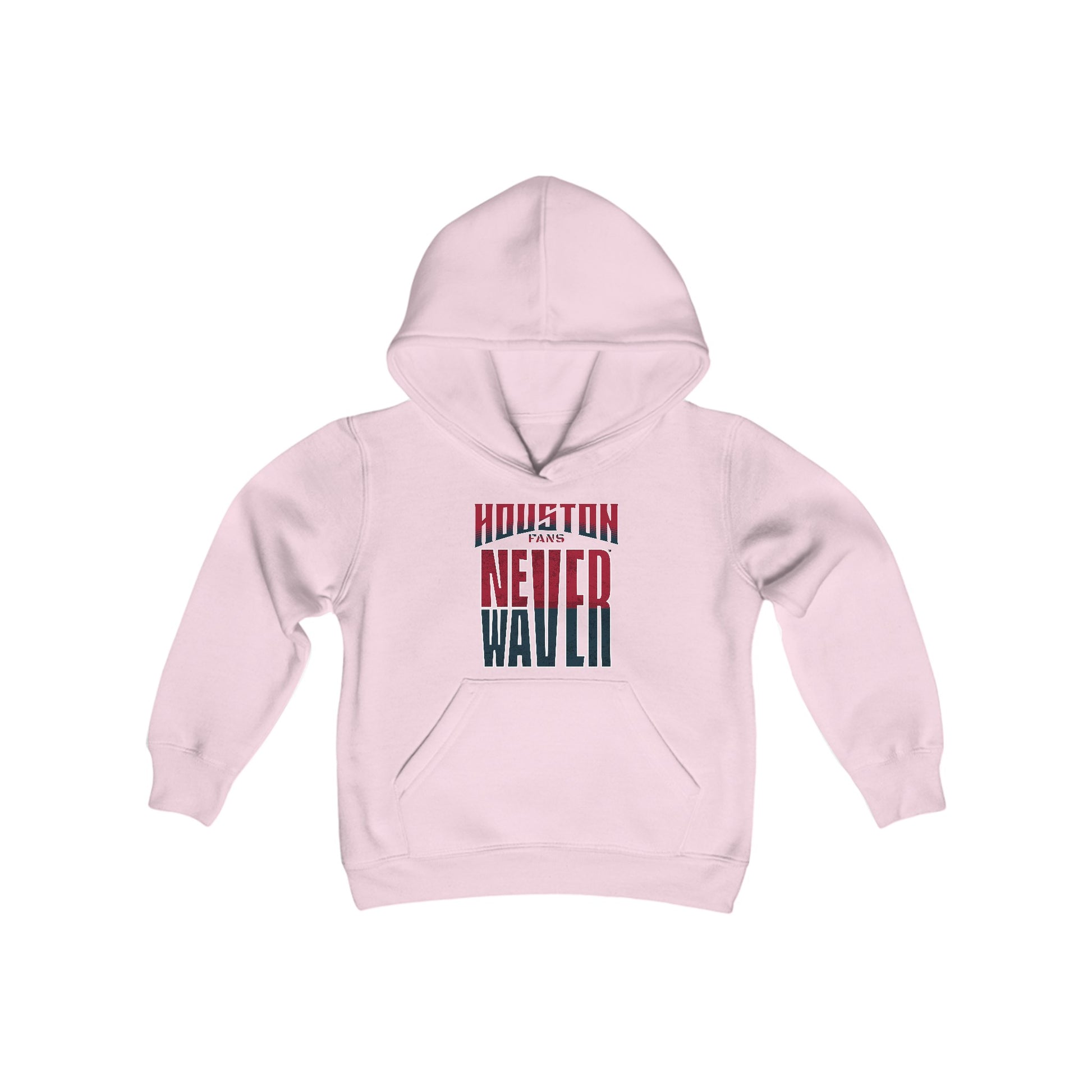 Huston Fans Never Waver Youth Heavy Blend Hooded Sweatshirt - Never Waver