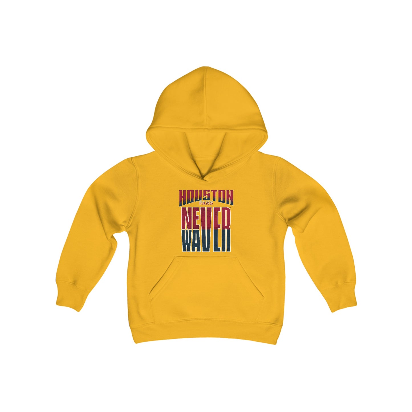 Huston Fans Never Waver Youth Heavy Blend Hooded Sweatshirt - Never Waver