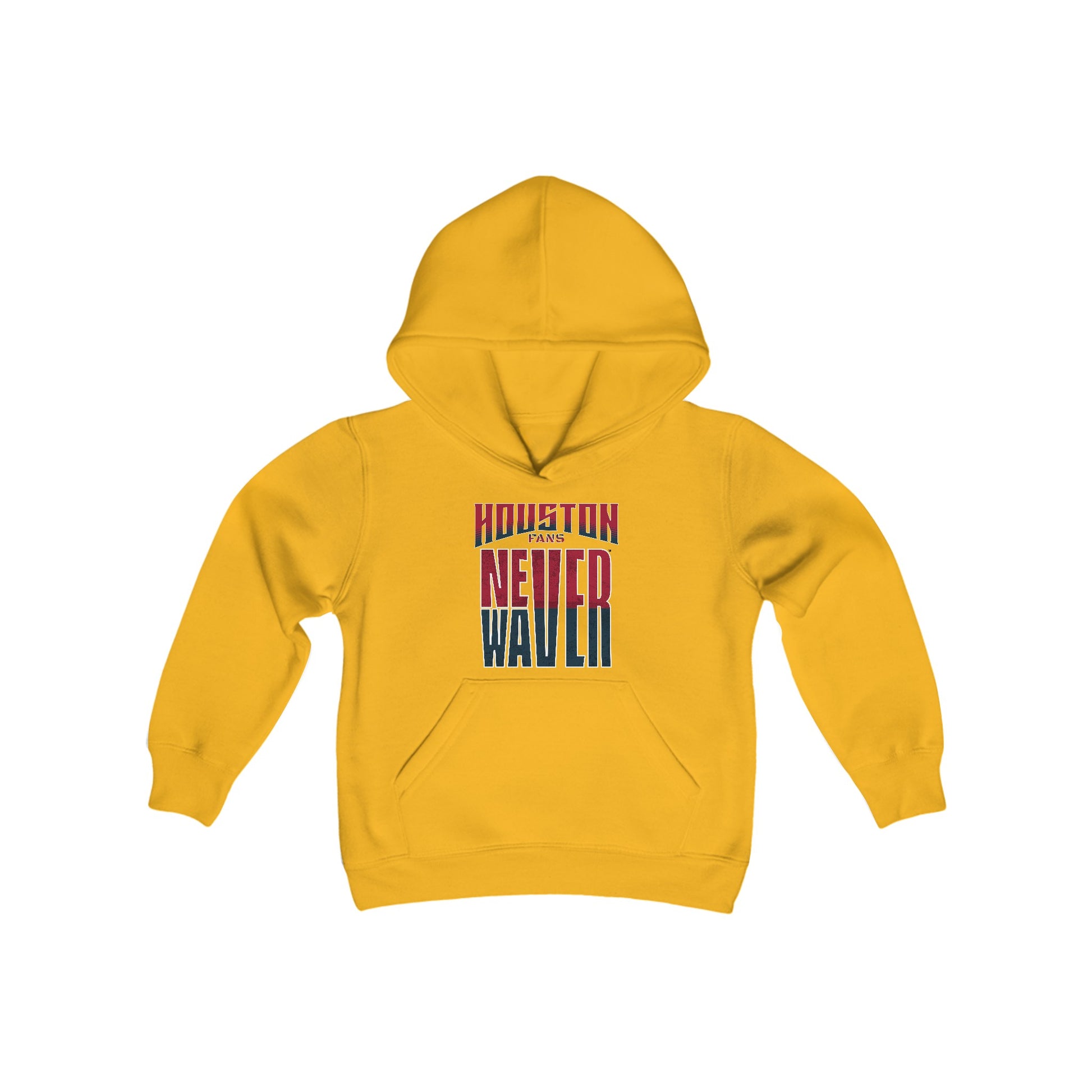 Huston Fans Never Waver Youth Heavy Blend Hooded Sweatshirt - Never Waver