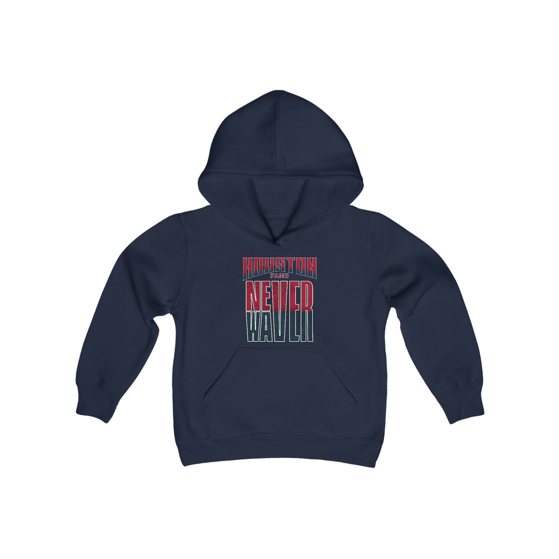 Huston Fans Never Waver Youth Heavy Blend Hooded Sweatshirt - Never Waver