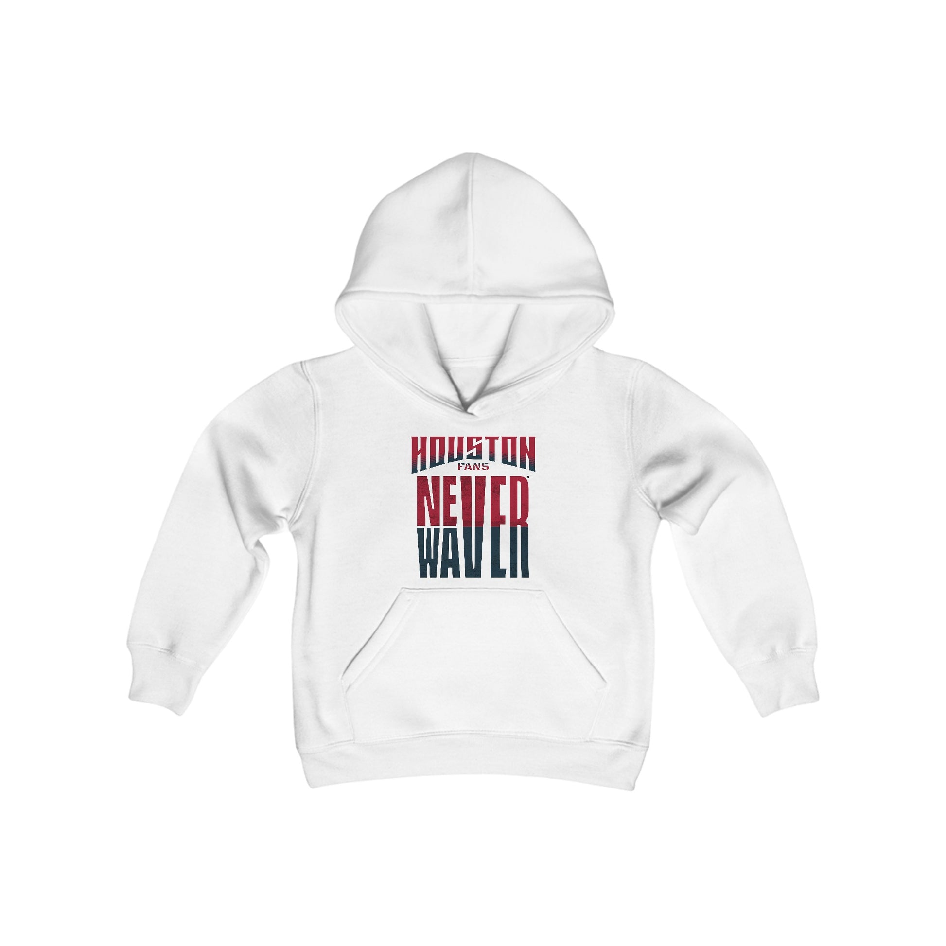 Huston Fans Never Waver Youth Heavy Blend Hooded Sweatshirt - Never Waver