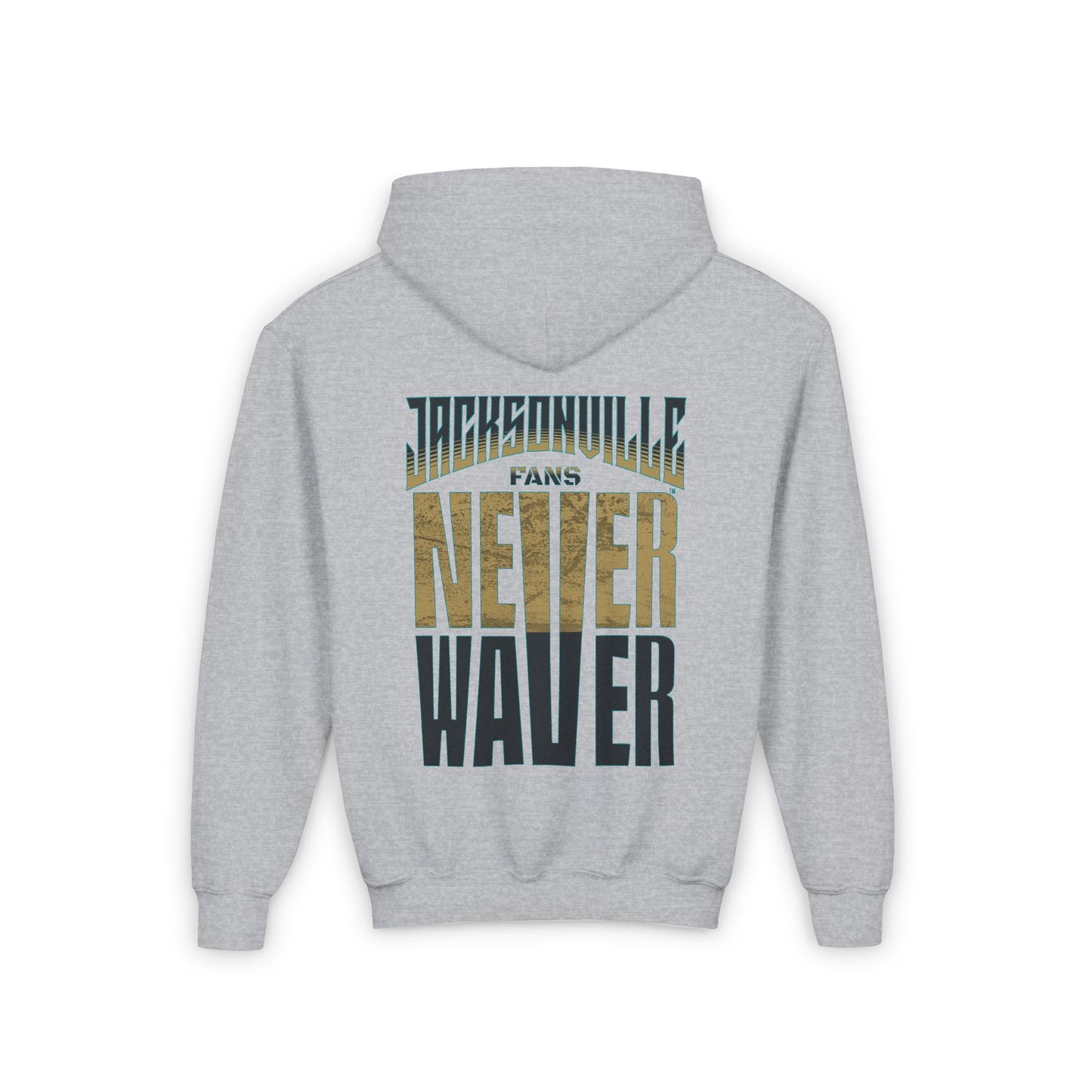 Jacksonville Fans Never Waver Youth Heavy Blend Hooded Sweatshirt - Never Waver