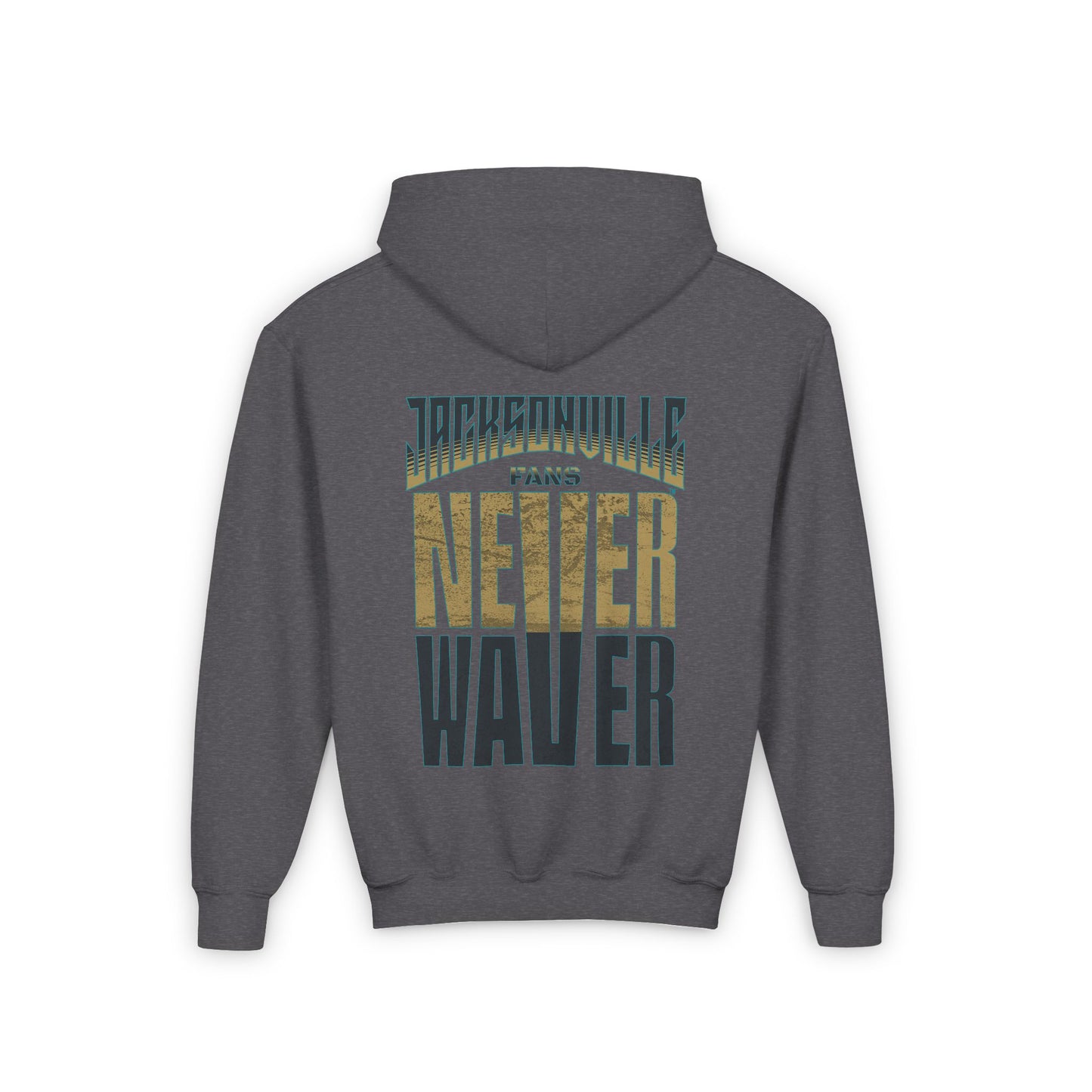 Jacksonville Fans Never Waver Youth Heavy Blend Hooded Sweatshirt - Never Waver
