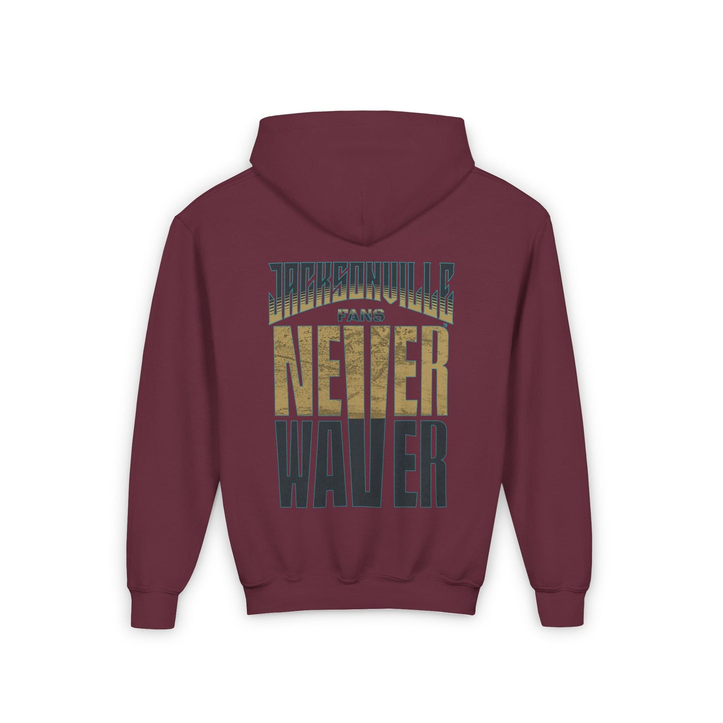 Jacksonville Fans Never Waver Youth Heavy Blend Hooded Sweatshirt - Never Waver