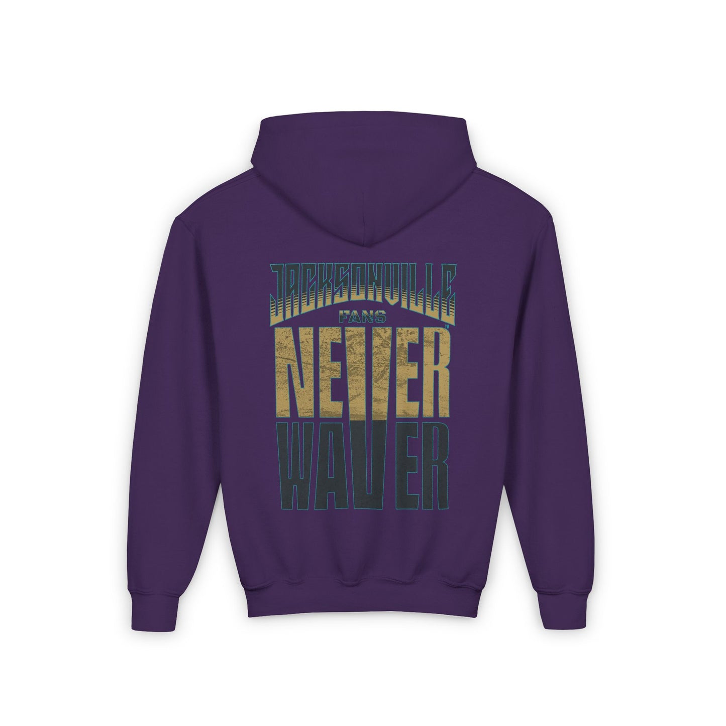 Jacksonville Fans Never Waver Youth Heavy Blend Hooded Sweatshirt - Never Waver