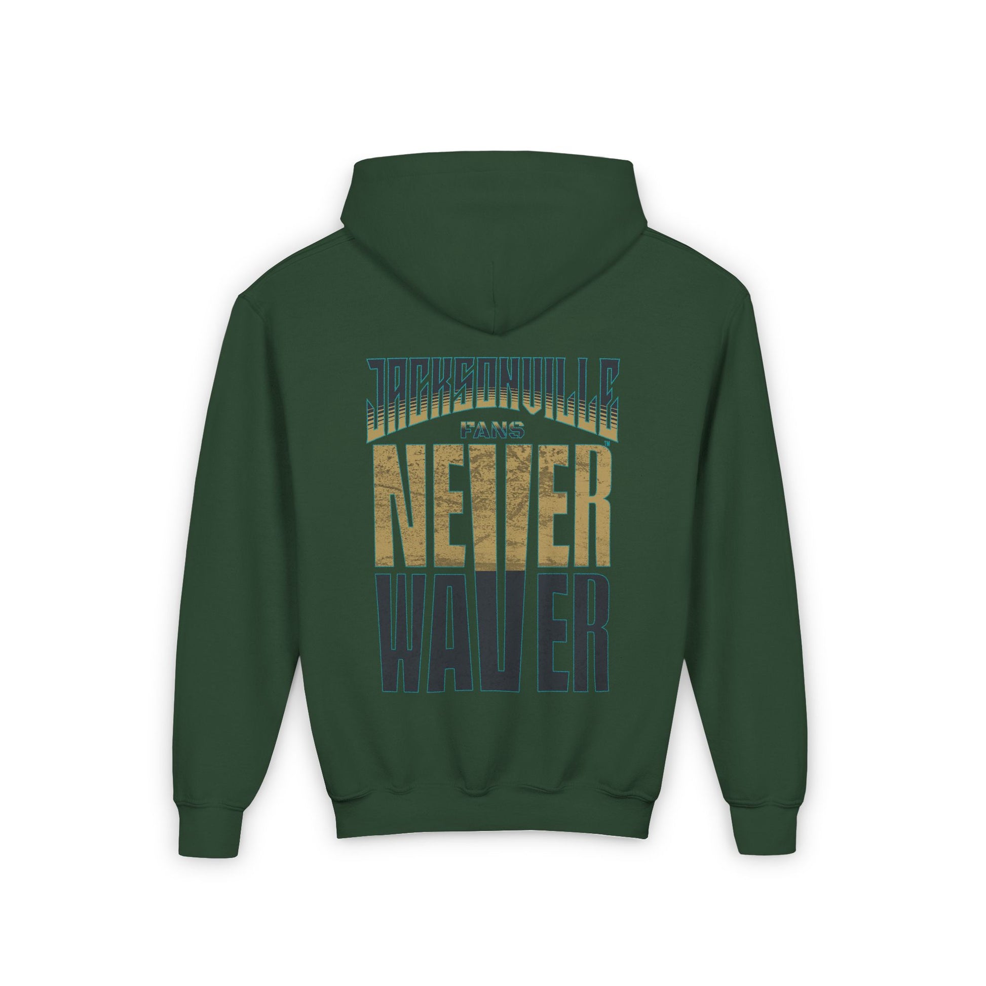 Jacksonville Fans Never Waver Youth Heavy Blend Hooded Sweatshirt - Never Waver