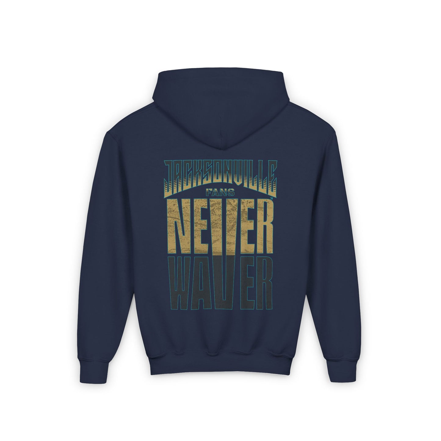 Jacksonville Fans Never Waver Youth Heavy Blend Hooded Sweatshirt - Never Waver