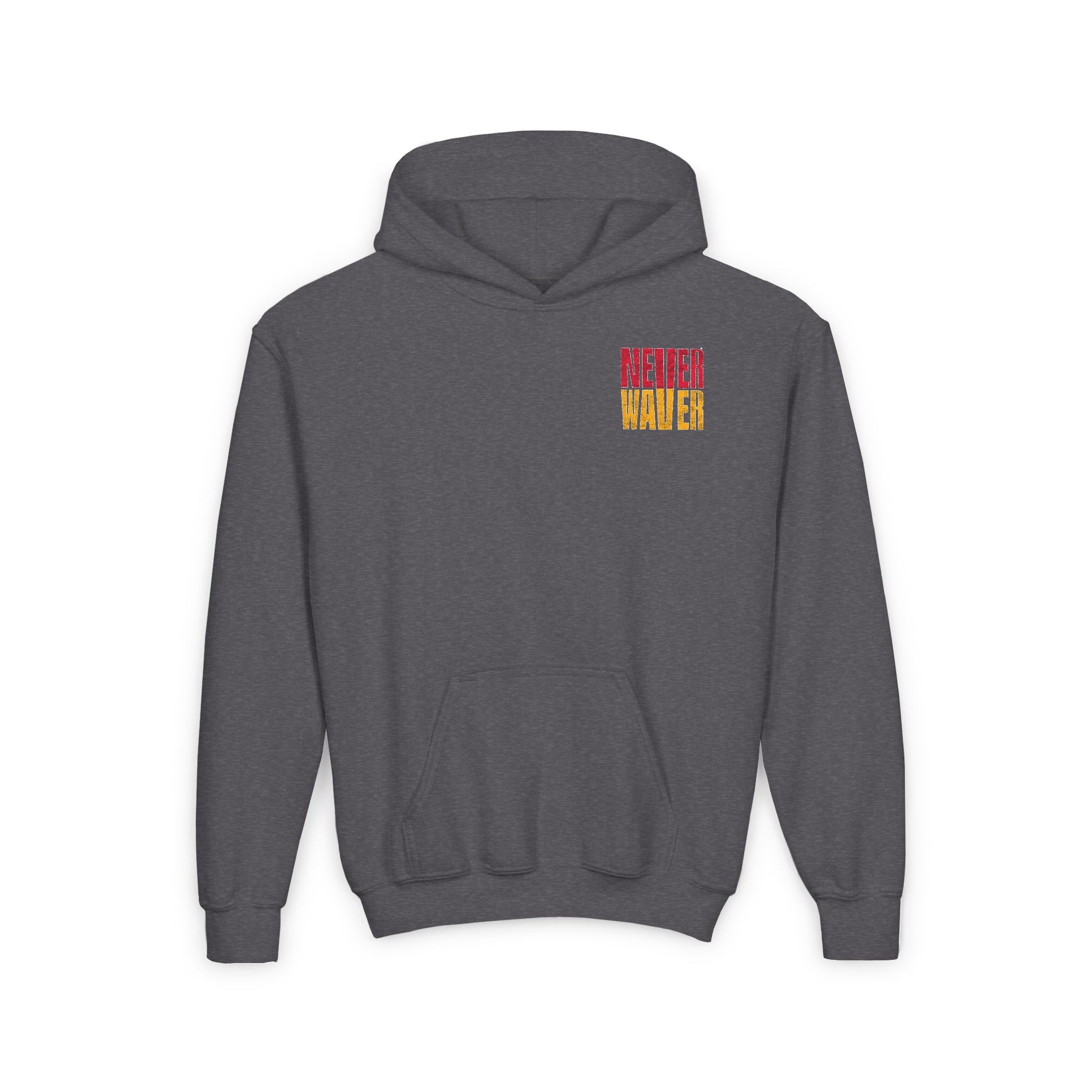 Kansas Fans Never Waver Youth Heavy Blend Hooded Sweatshirt - Never Waver
