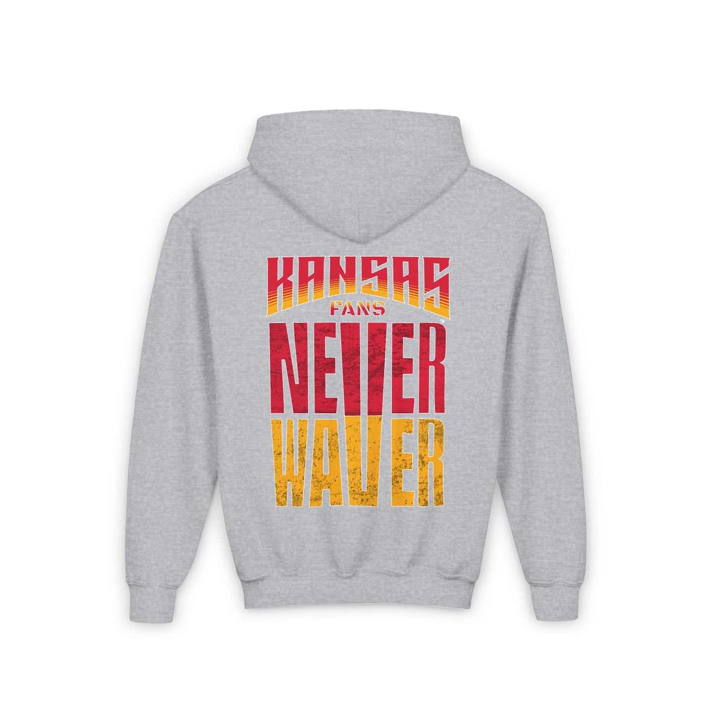 Kansas Fans Never Waver Youth Heavy Blend Hooded Sweatshirt - Never Waver