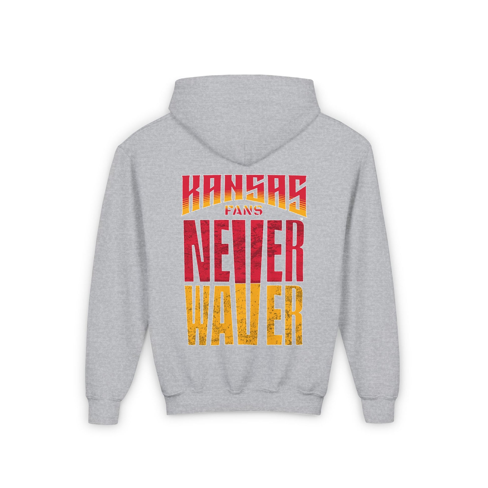 Kansas Fans Never Waver Youth Heavy Blend Hooded Sweatshirt - Never Waver