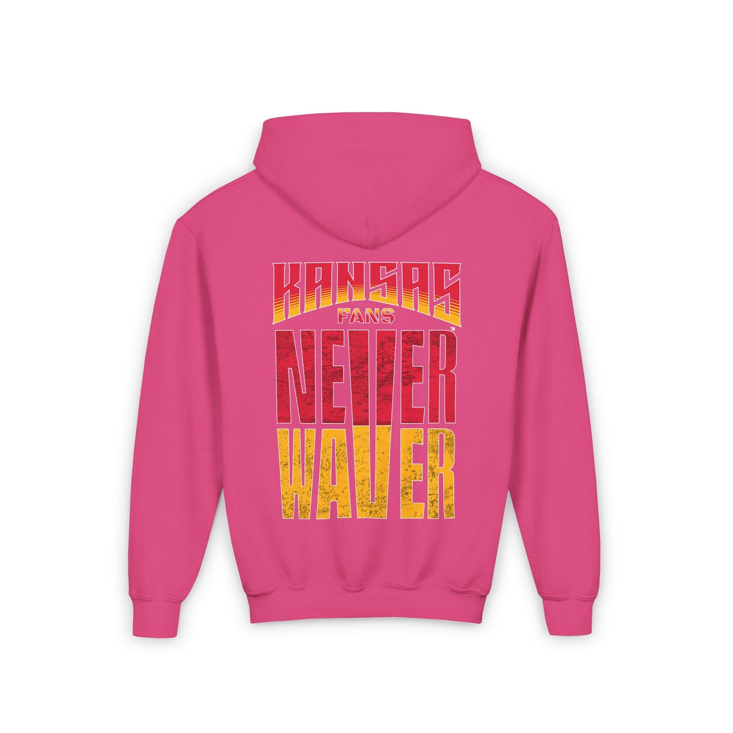 Kansas Fans Never Waver Youth Heavy Blend Hooded Sweatshirt - Never Waver