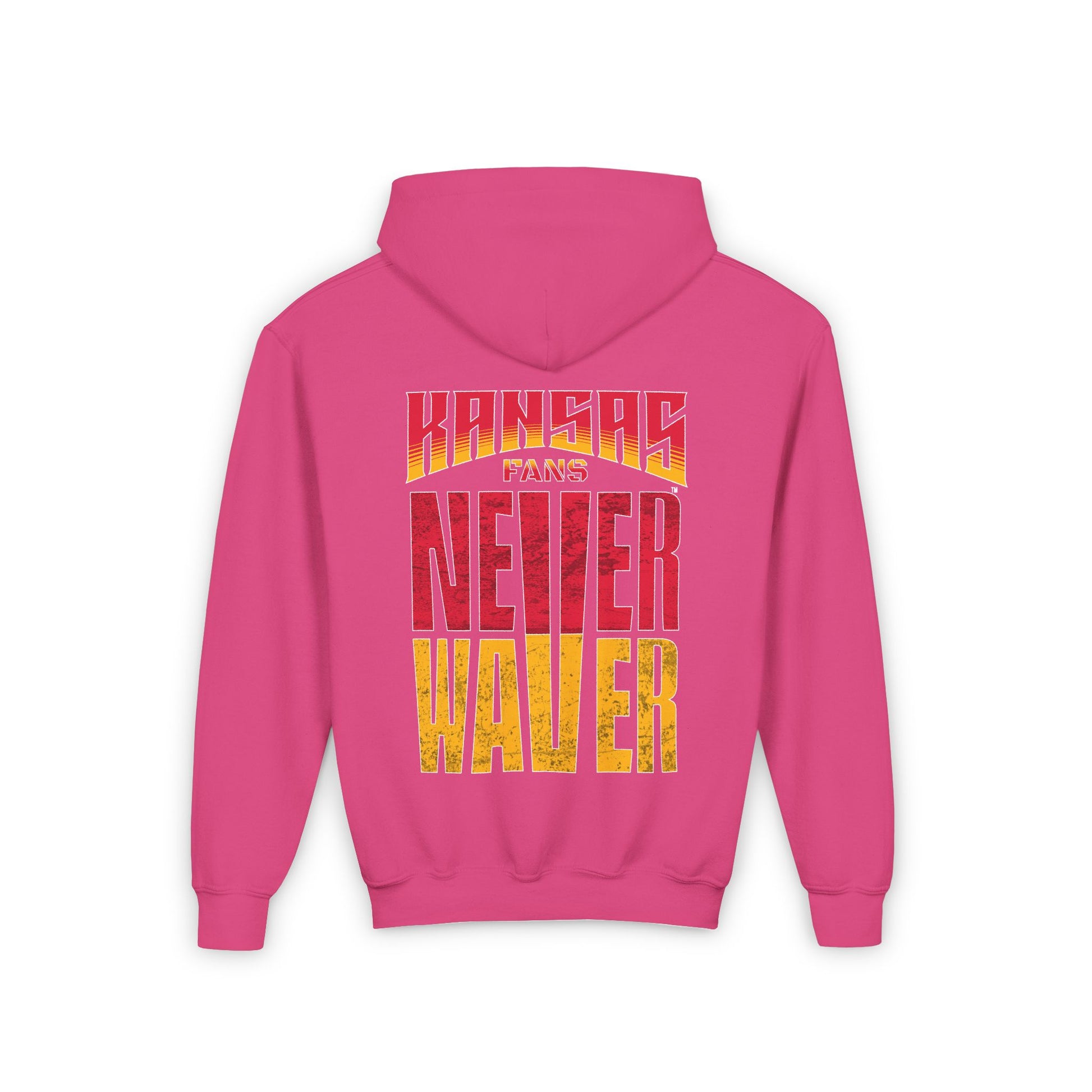 Kansas Fans Never Waver Youth Heavy Blend Hooded Sweatshirt - Never Waver
