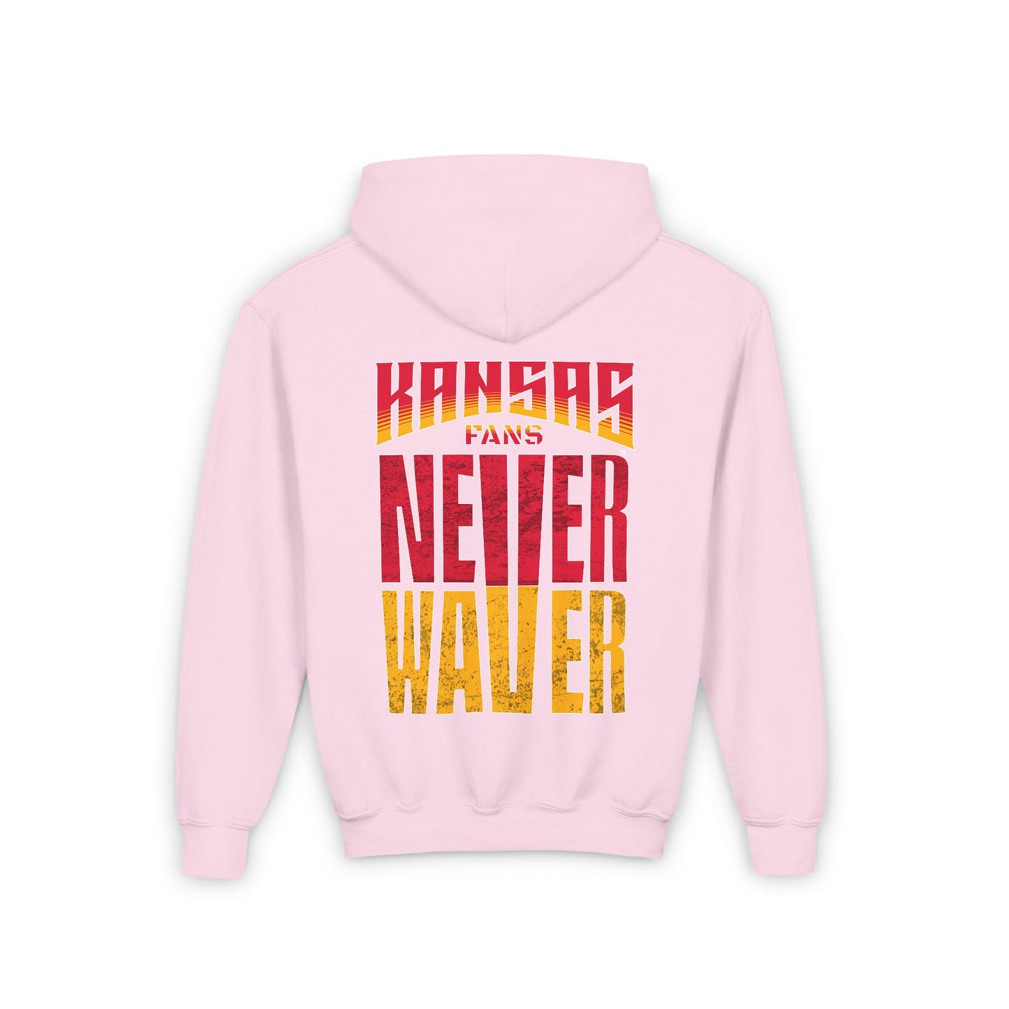 Kansas Fans Never Waver Youth Heavy Blend Hooded Sweatshirt - Never Waver