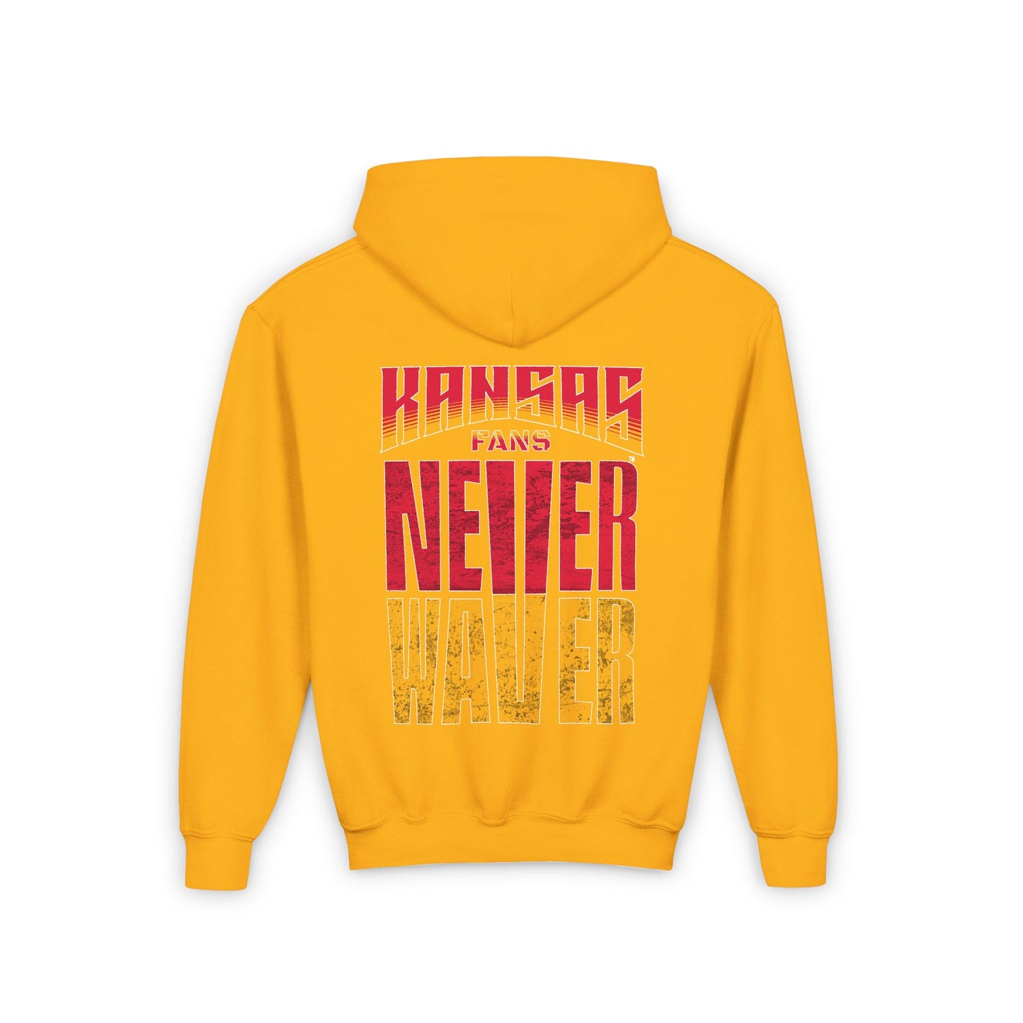 Kansas Fans Never Waver Youth Heavy Blend Hooded Sweatshirt - Never Waver