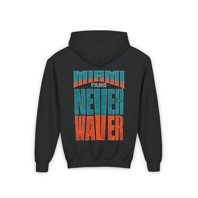 Miami Fans Never Waver Youth Heavy Blend Hooded Sweatshirt - Never Waver
