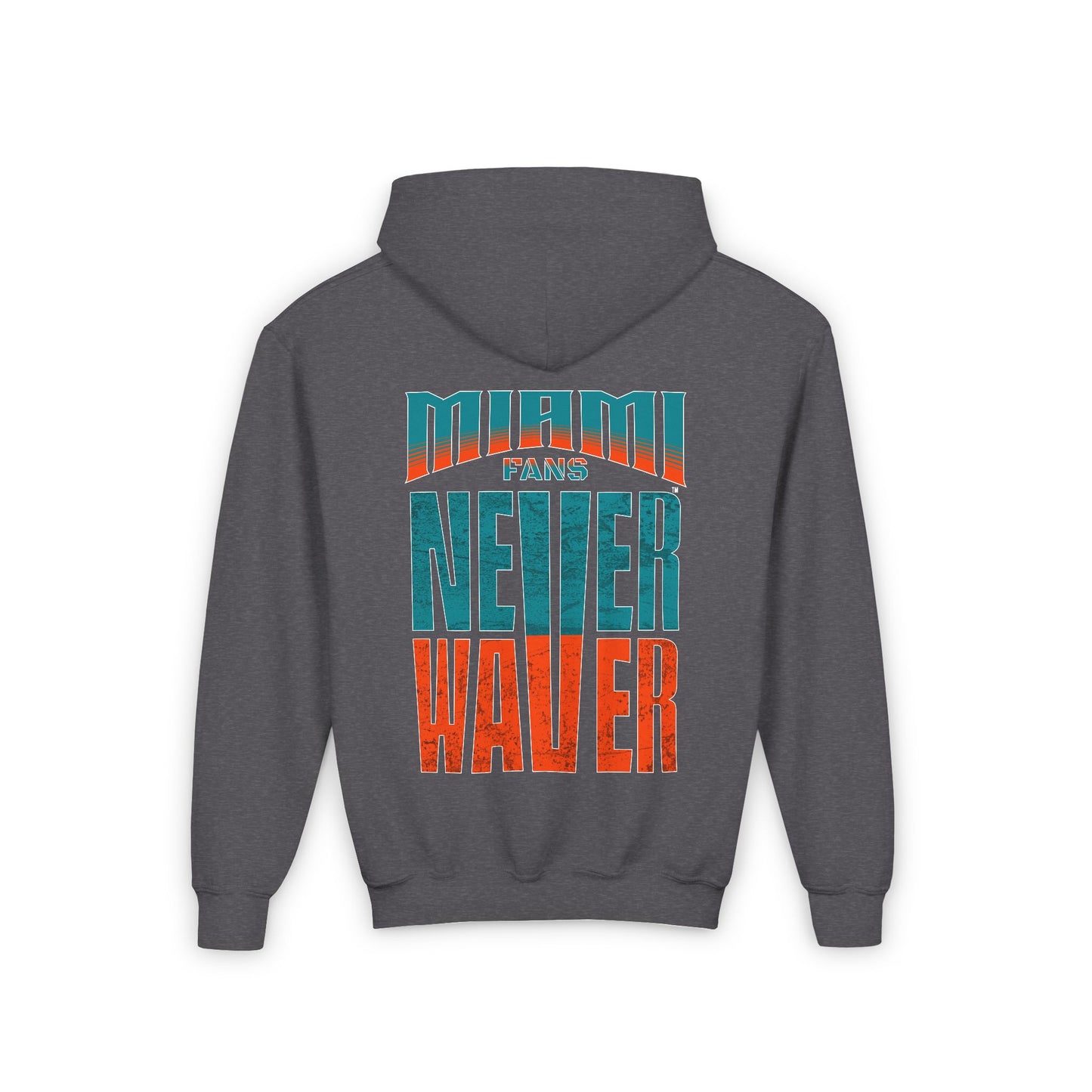 Miami Fans Never Waver Youth Heavy Blend Hooded Sweatshirt - Never Waver