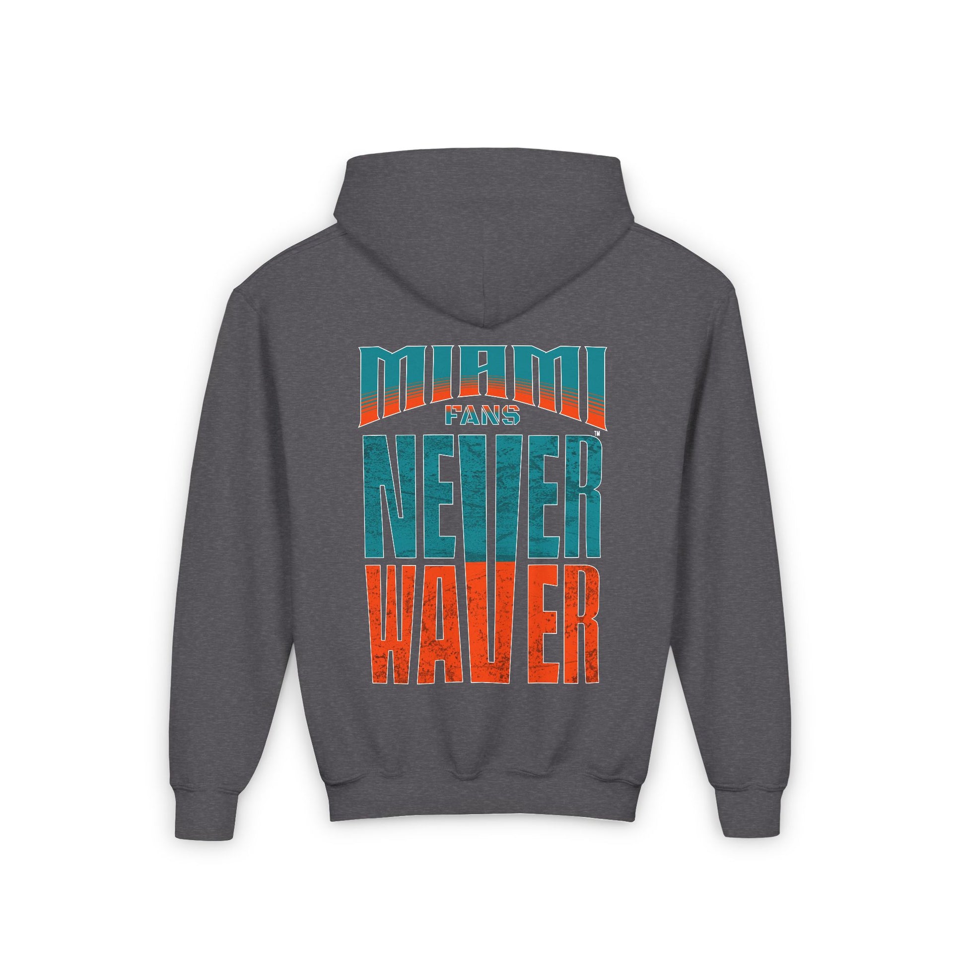 Miami Fans Never Waver Youth Heavy Blend Hooded Sweatshirt - Never Waver