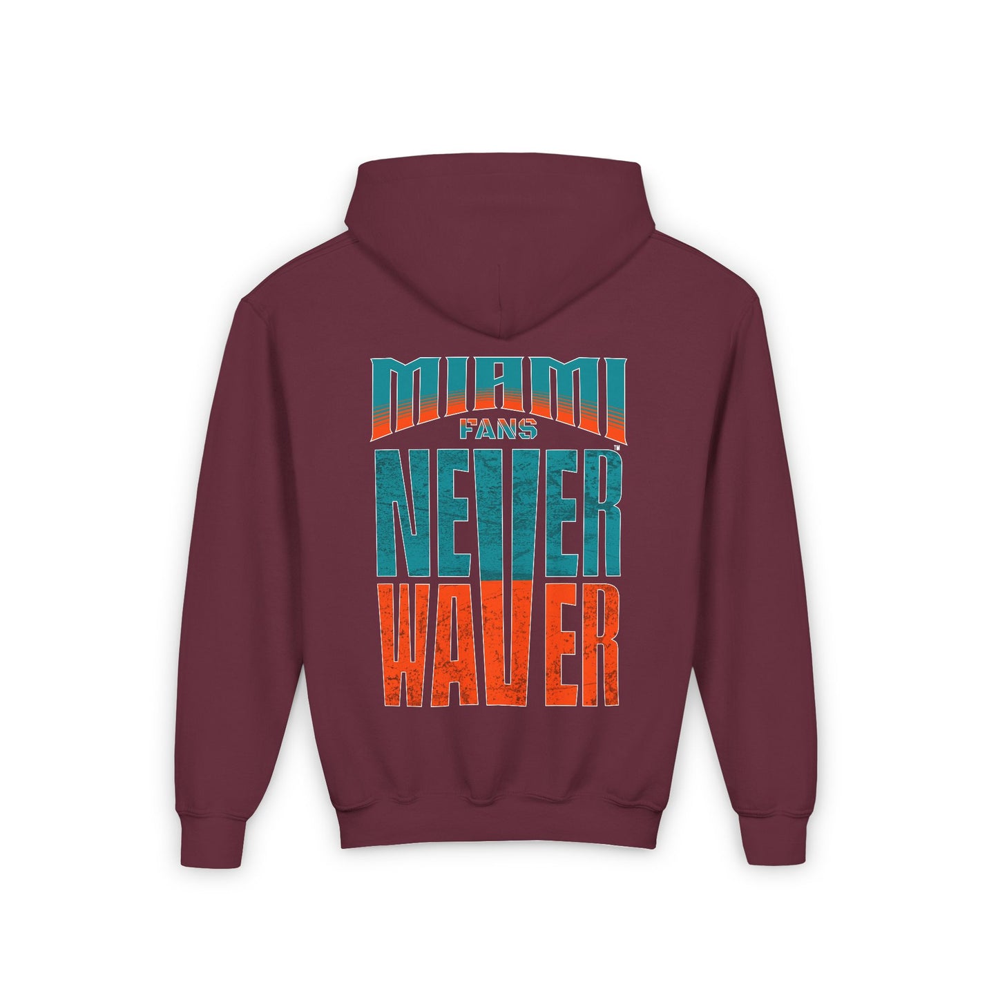 Miami Fans Never Waver Youth Heavy Blend Hooded Sweatshirt - Never Waver