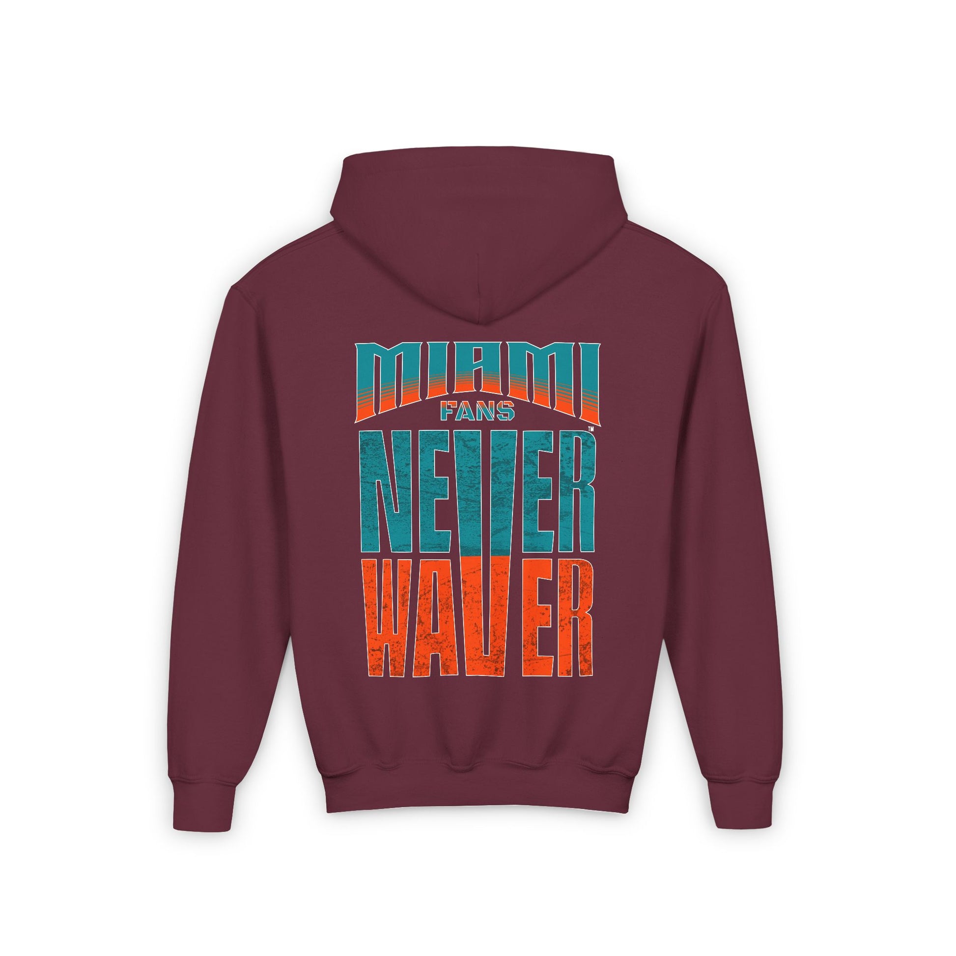 Miami Fans Never Waver Youth Heavy Blend Hooded Sweatshirt - Never Waver