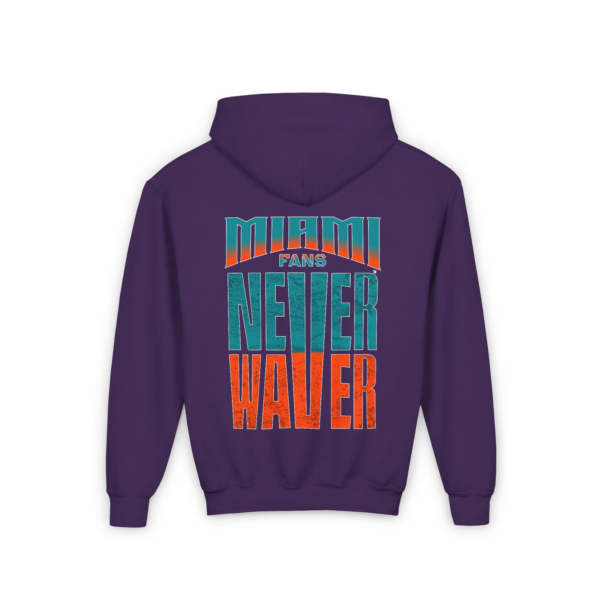 Miami Fans Never Waver Youth Heavy Blend Hooded Sweatshirt - Never Waver