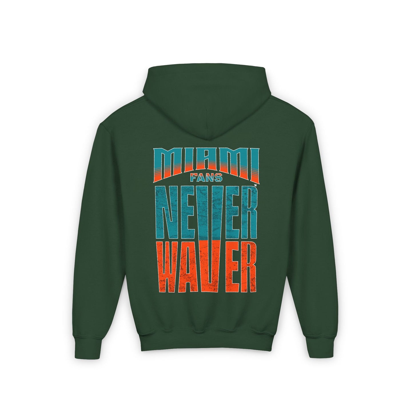 Miami Fans Never Waver Youth Heavy Blend Hooded Sweatshirt - Never Waver