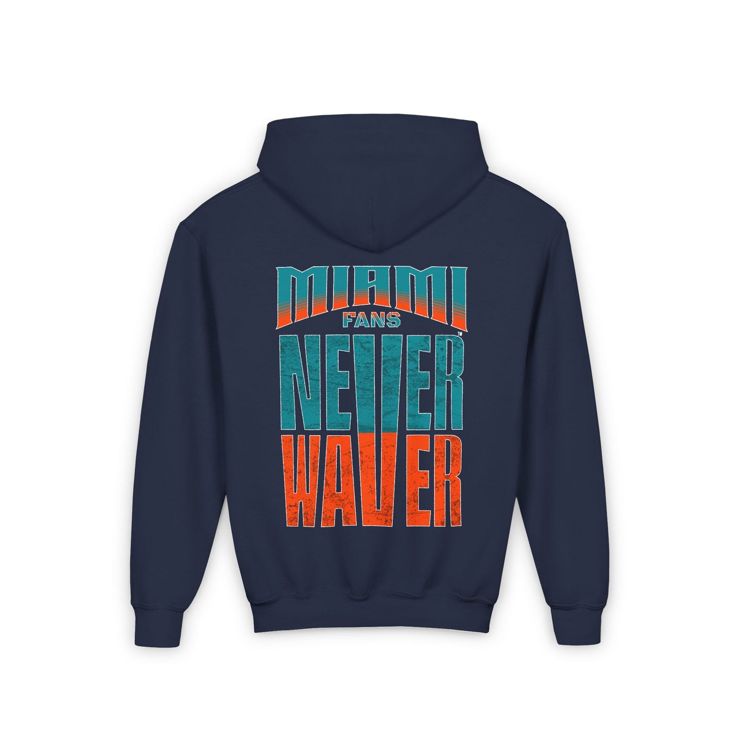 Miami Fans Never Waver Youth Heavy Blend Hooded Sweatshirt - Never Waver