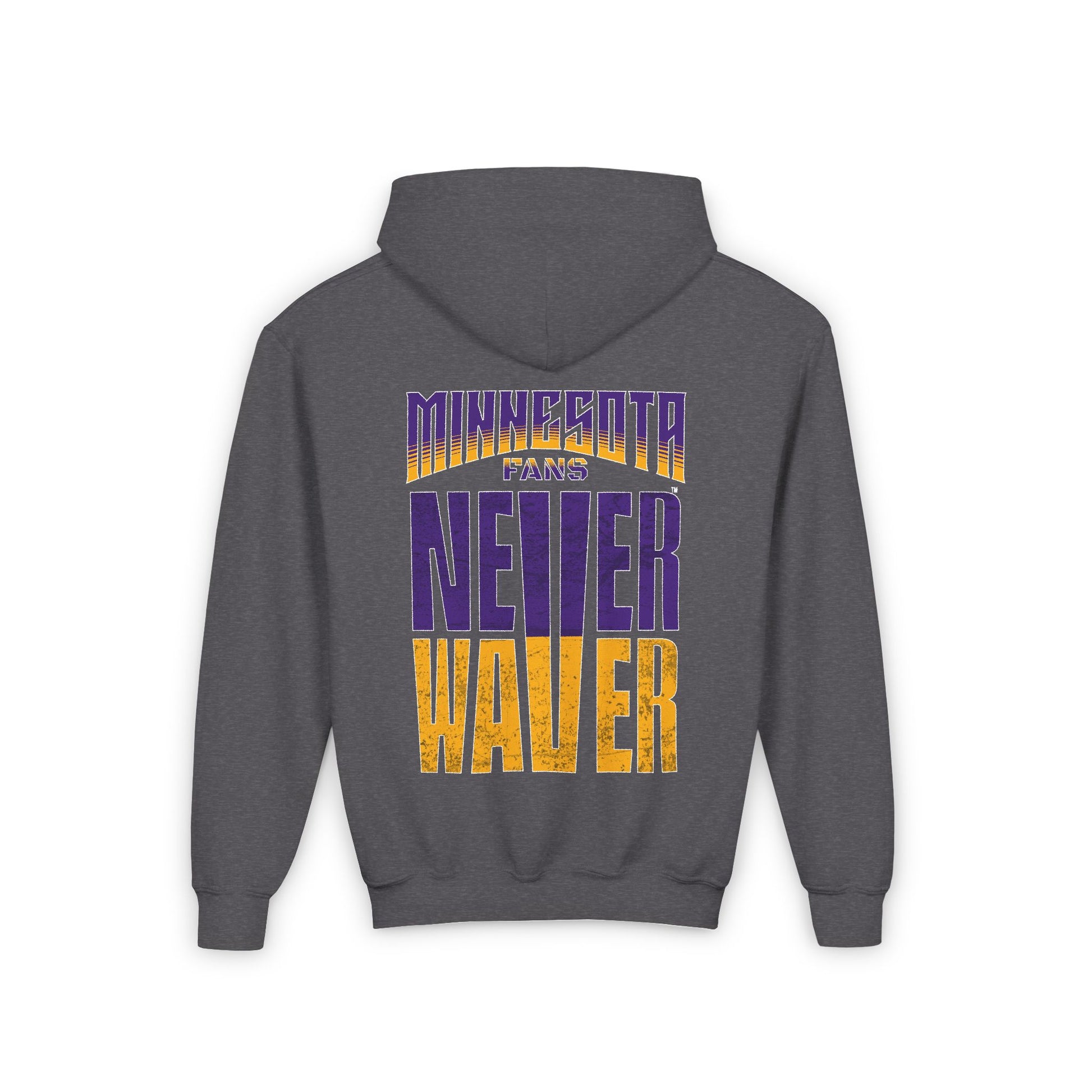 Minnesota Fans Never Waver Youth Heavy Blend Hooded Sweatshirt - Never Waver