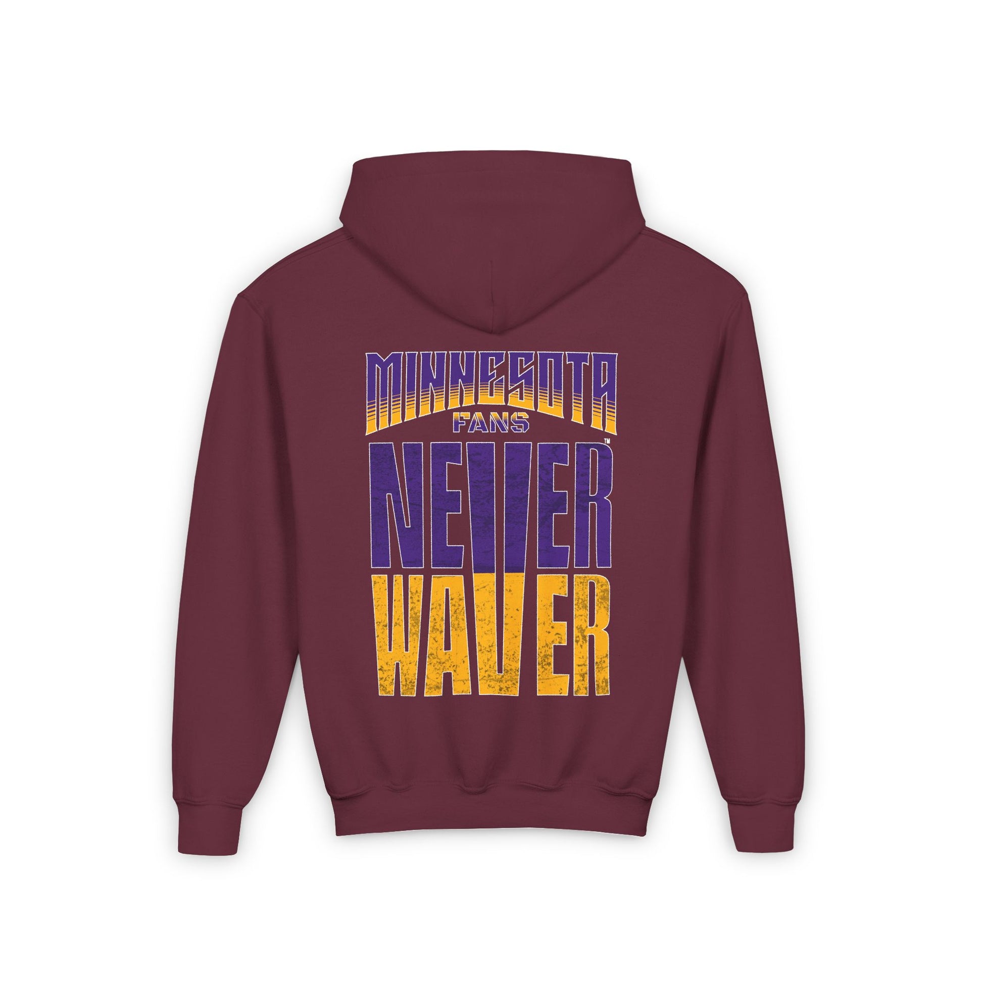 Minnesota Fans Never Waver Youth Heavy Blend Hooded Sweatshirt - Never Waver