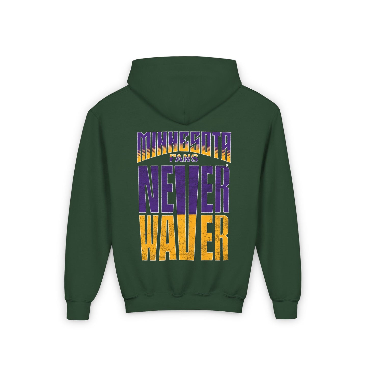 Minnesota Fans Never Waver Youth Heavy Blend Hooded Sweatshirt - Never Waver